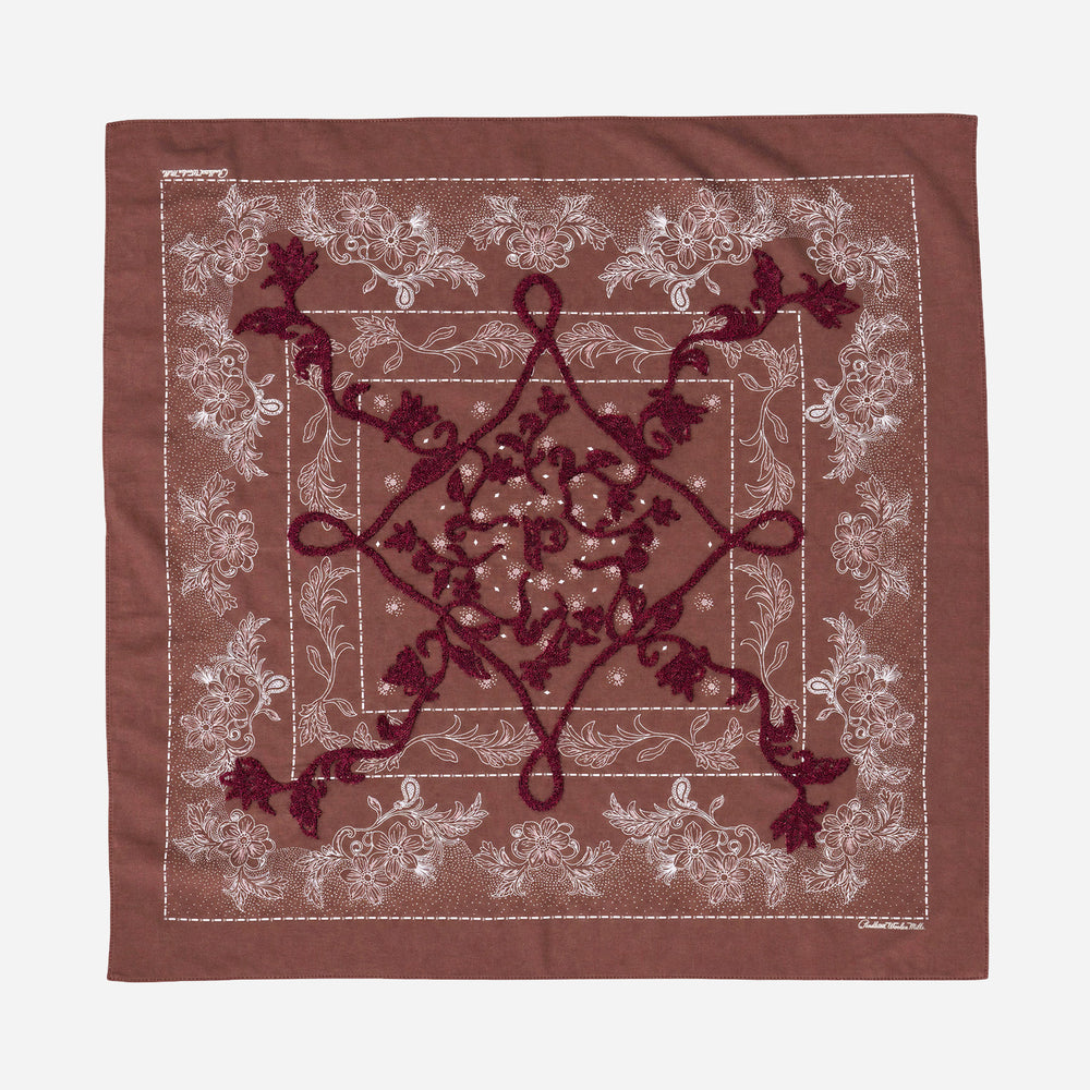 Embroidered Bandana - Raisin