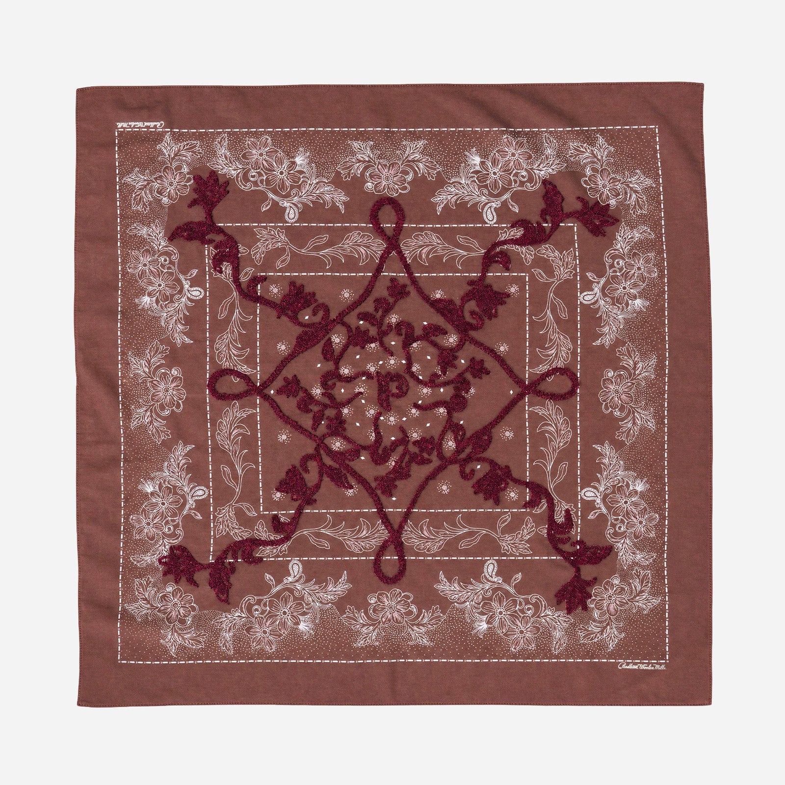 Embroidered Bandana - Raisin