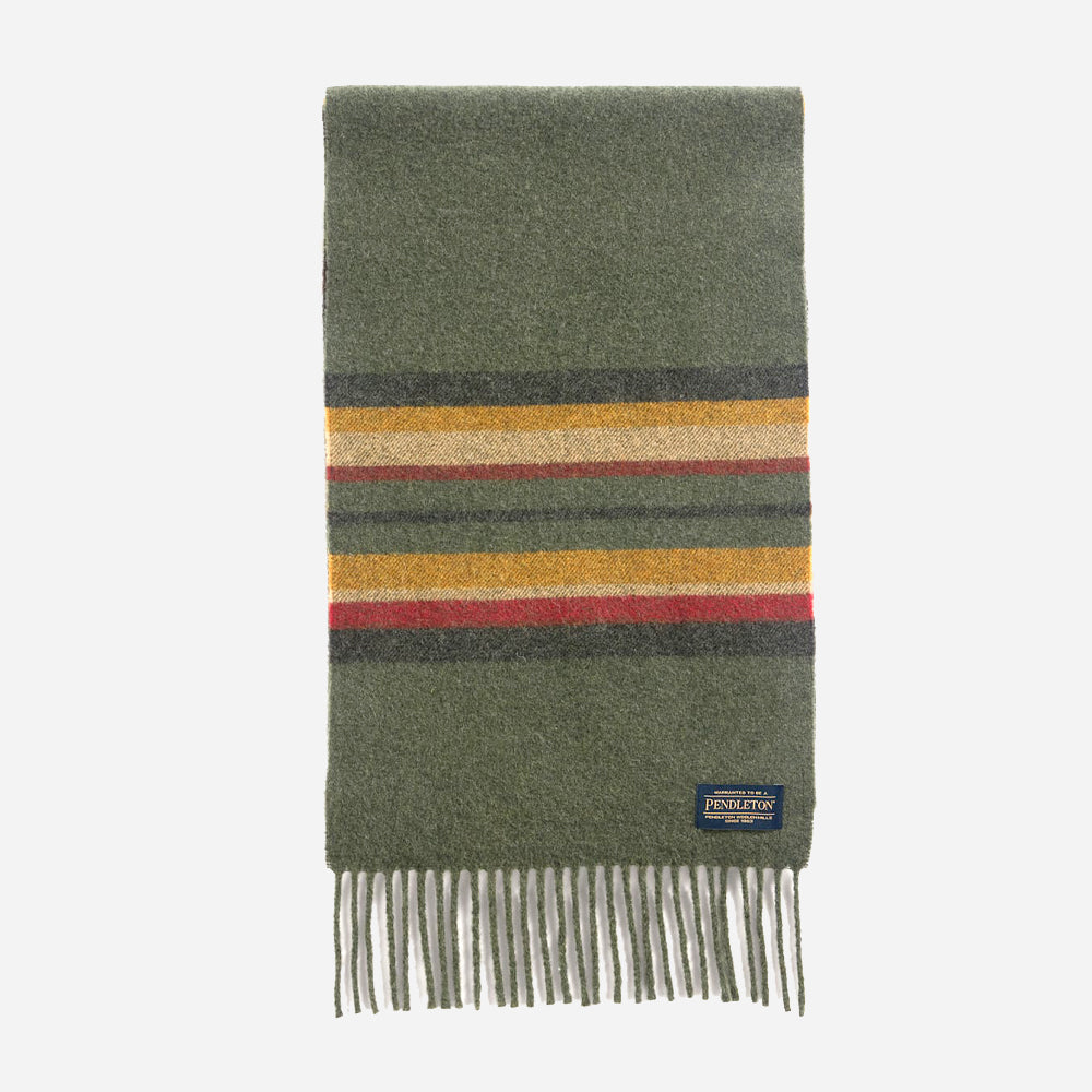 Whisperwool Muffler - Green Heather Stripe
