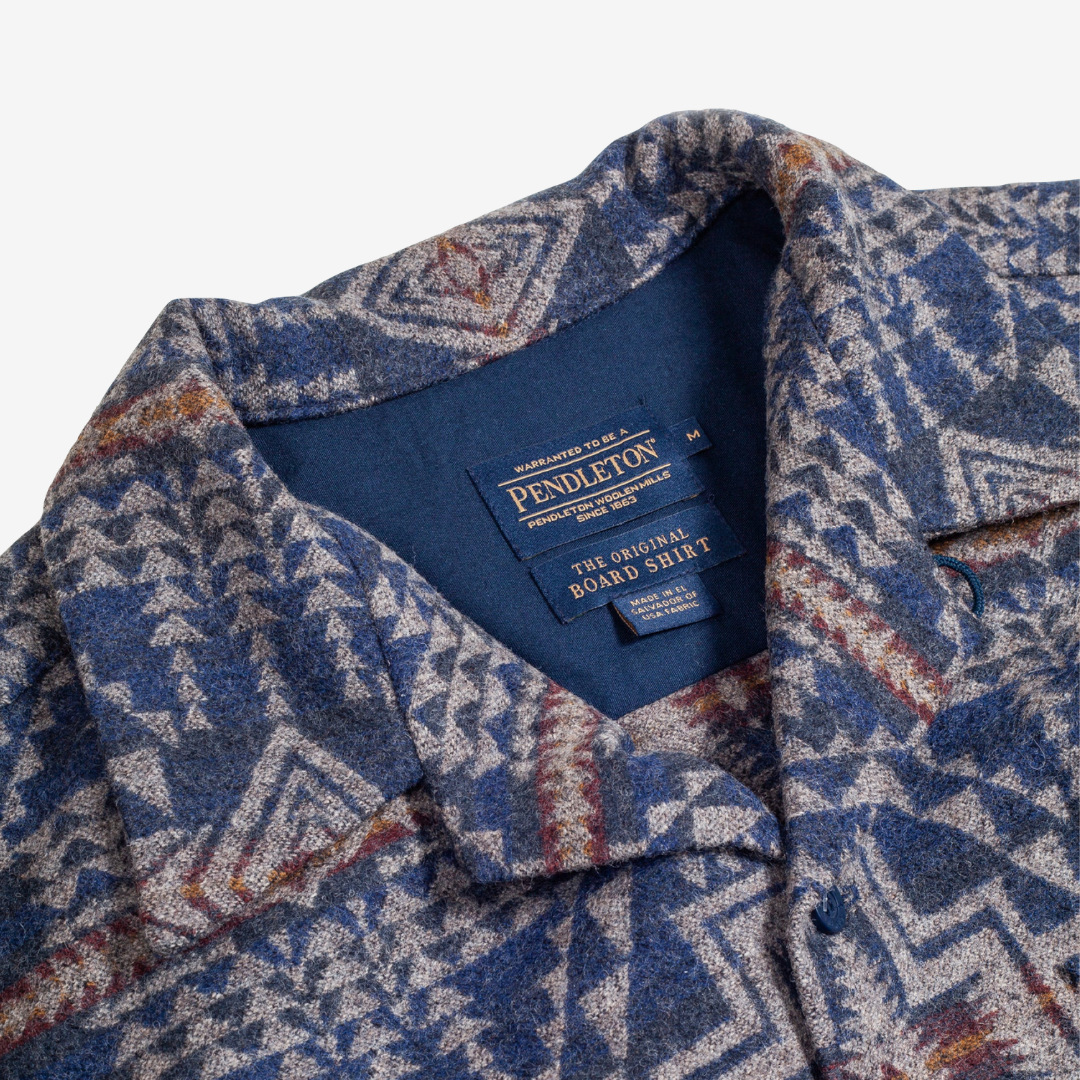 Jacquard Wool Board Shirt - Harding Trail Navy