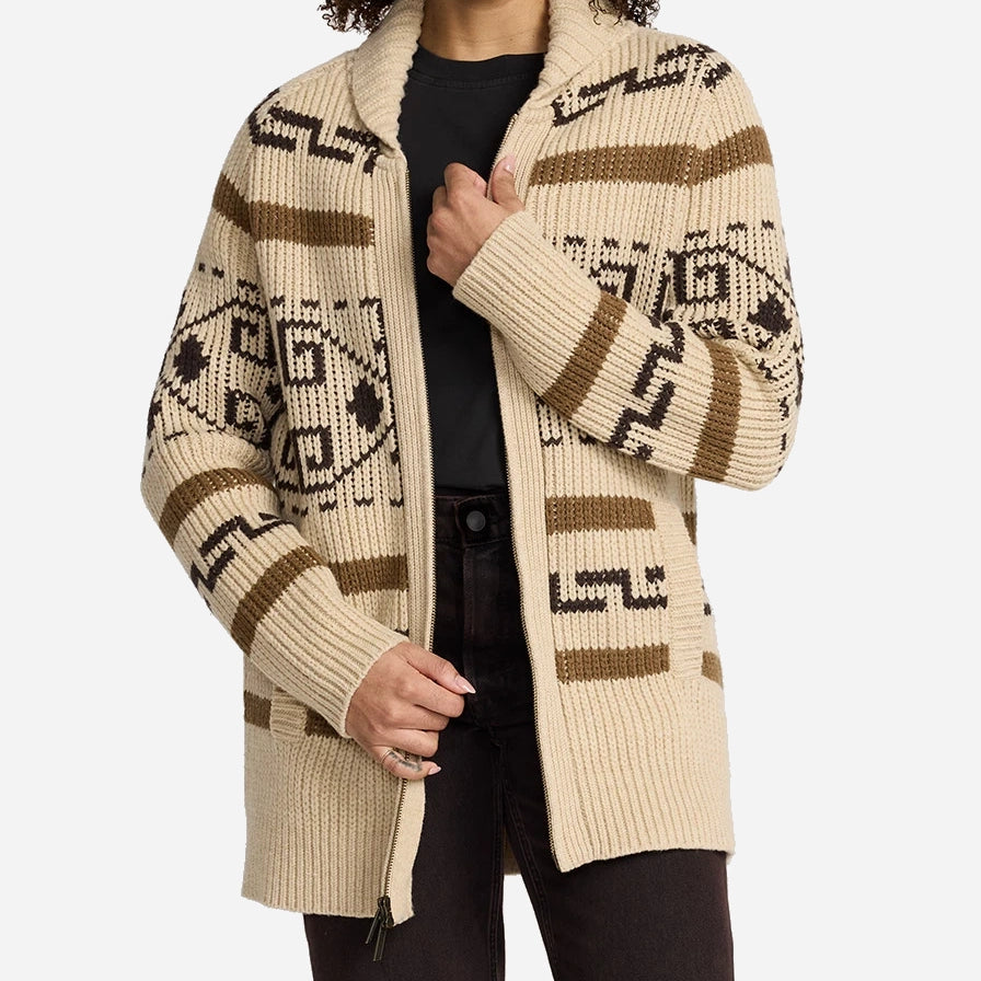 Womens Westerley Cardigan - Tan/Brown Multi