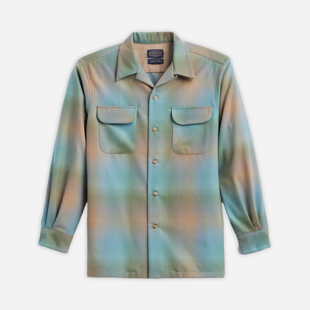 Wool Board Shirt - Green/Tan Ombre