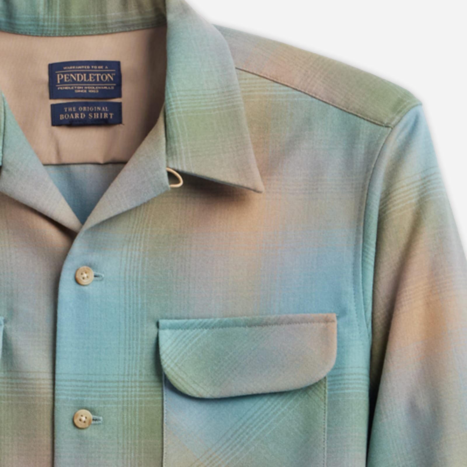 Wool Board Shirt - Green/Tan Ombre