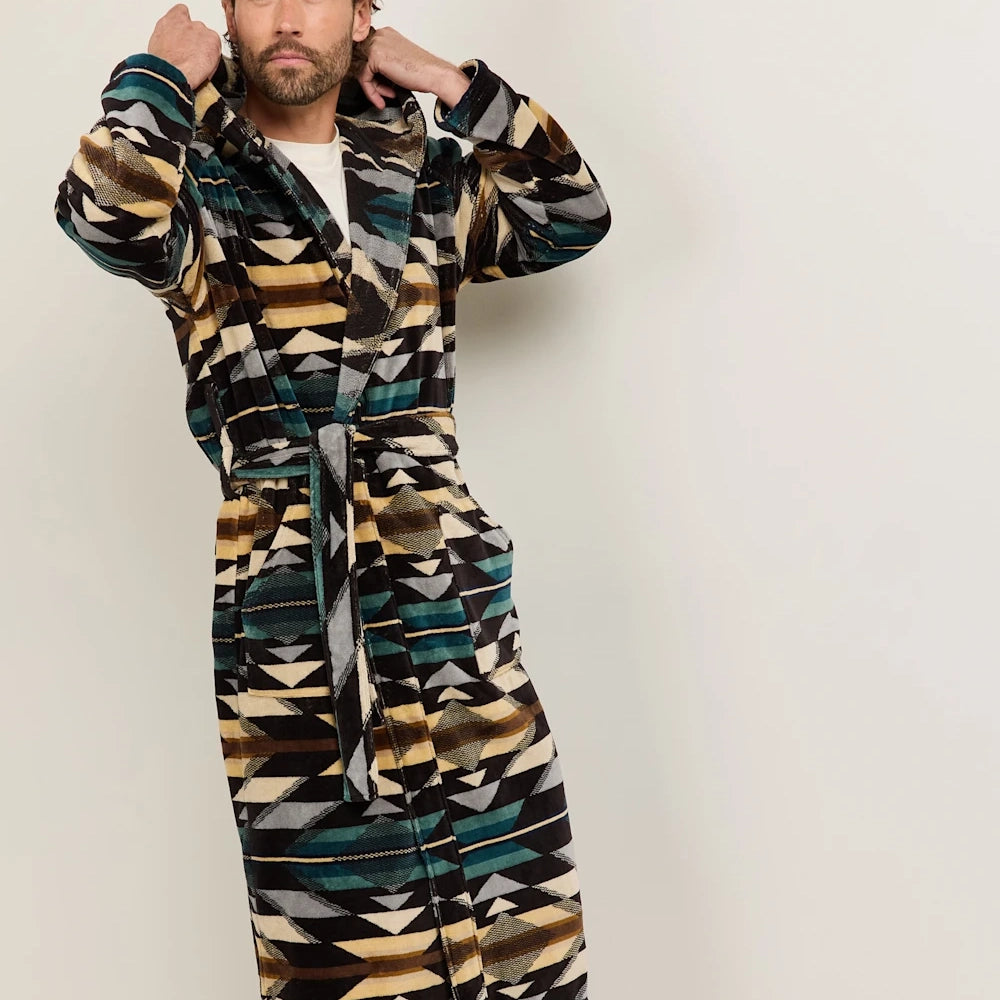 Men's Bath Robe - Wyeth Trail Charcoal