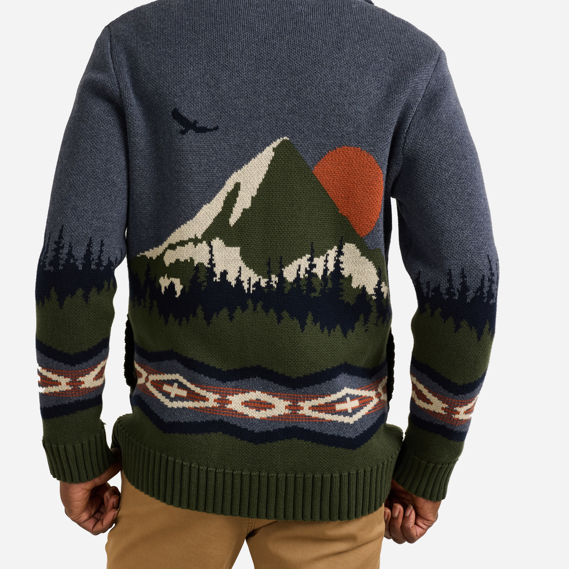 Men's Mountain Cotton Cardigan - Blue