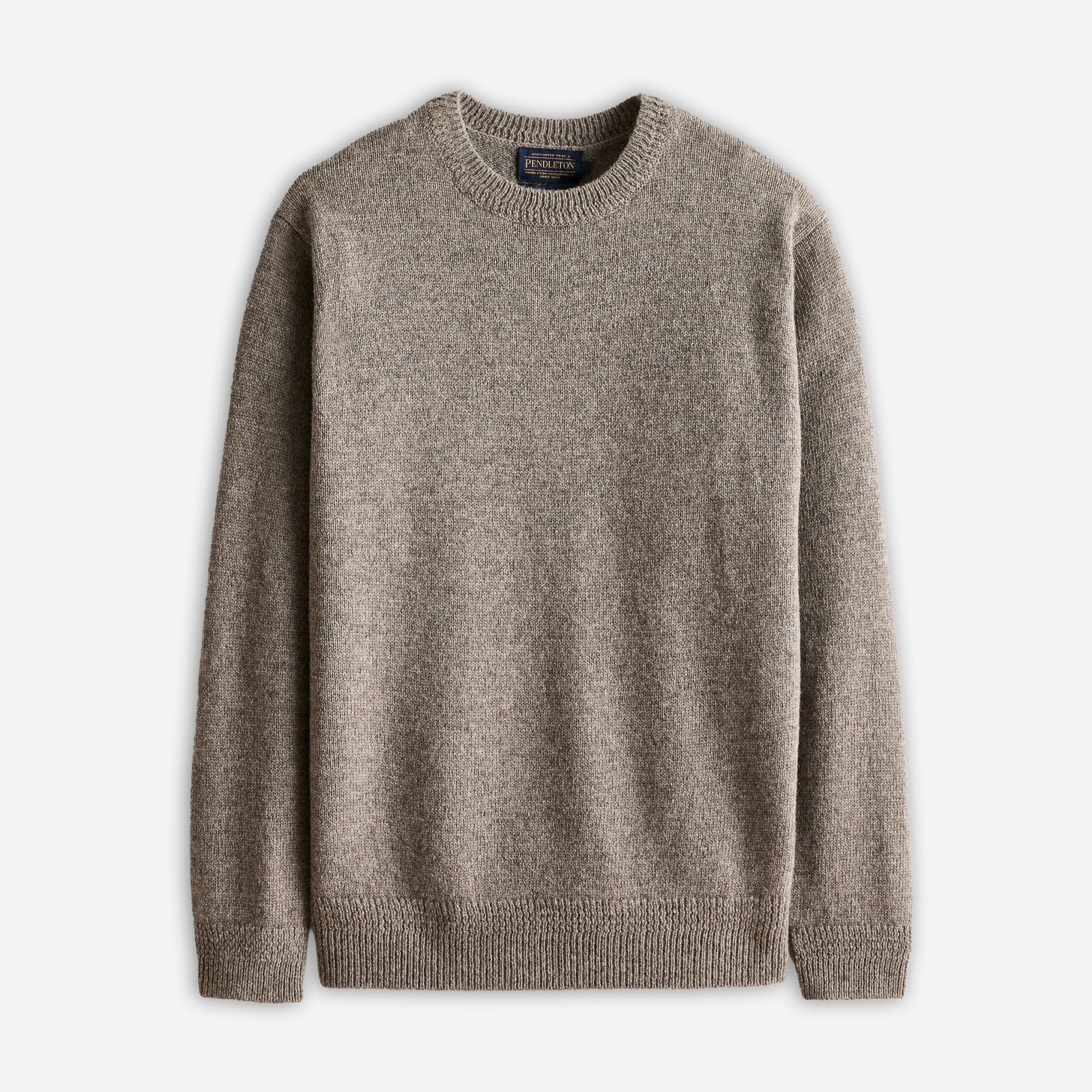 Shetland Wool Crew Knit - Stone Heather