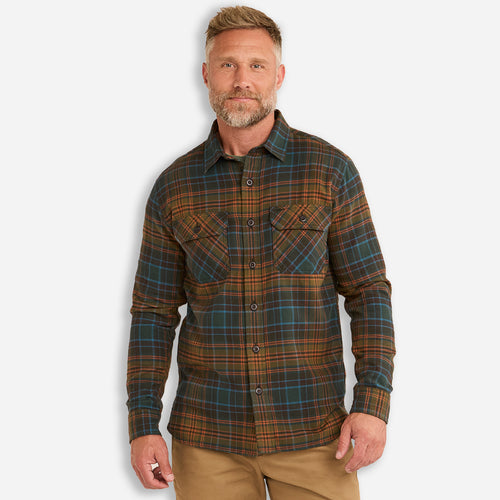 Burnside Shirt - Olive/Blue/Rust Plaid