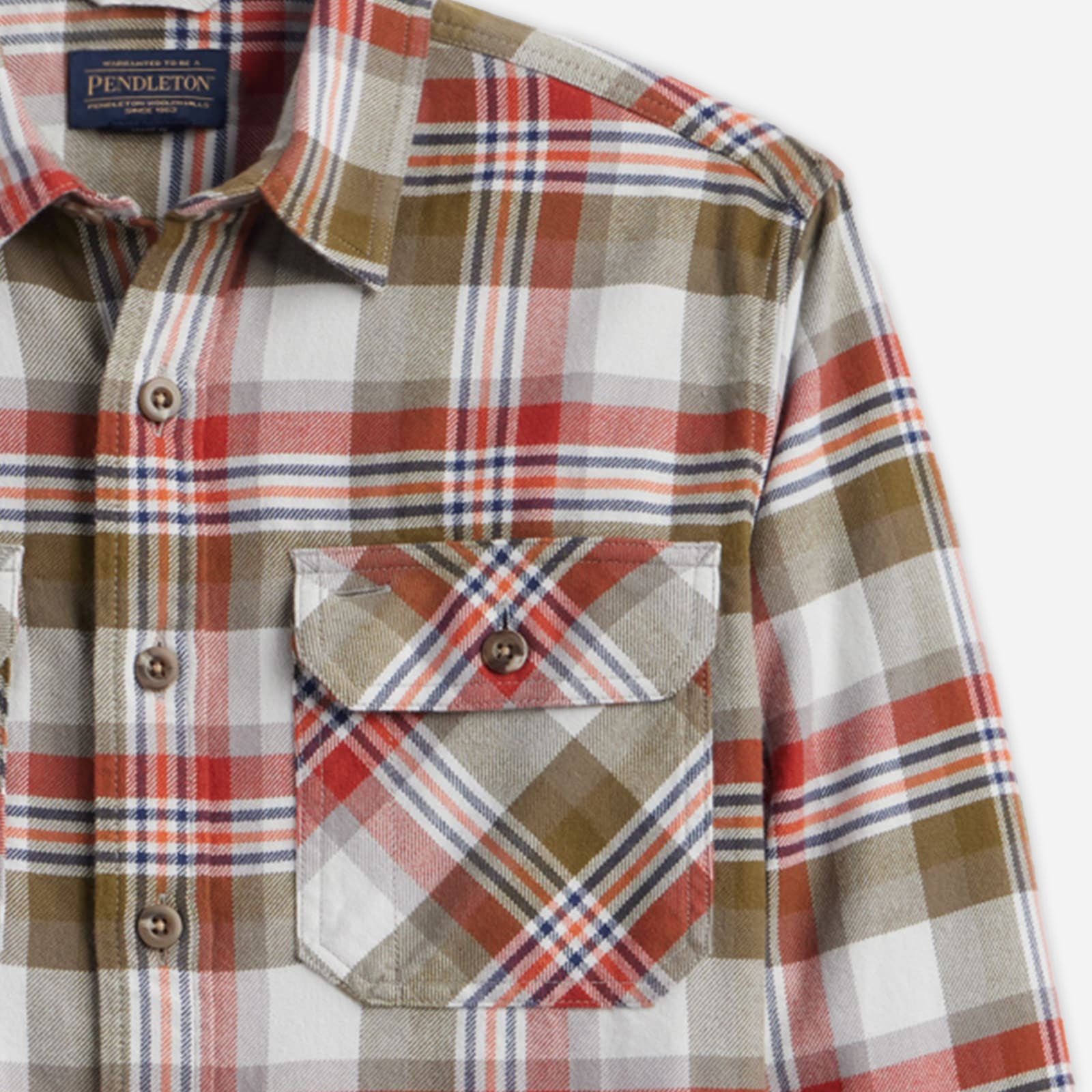 Burnside Shirt - Grey/Olive/Red Plaid