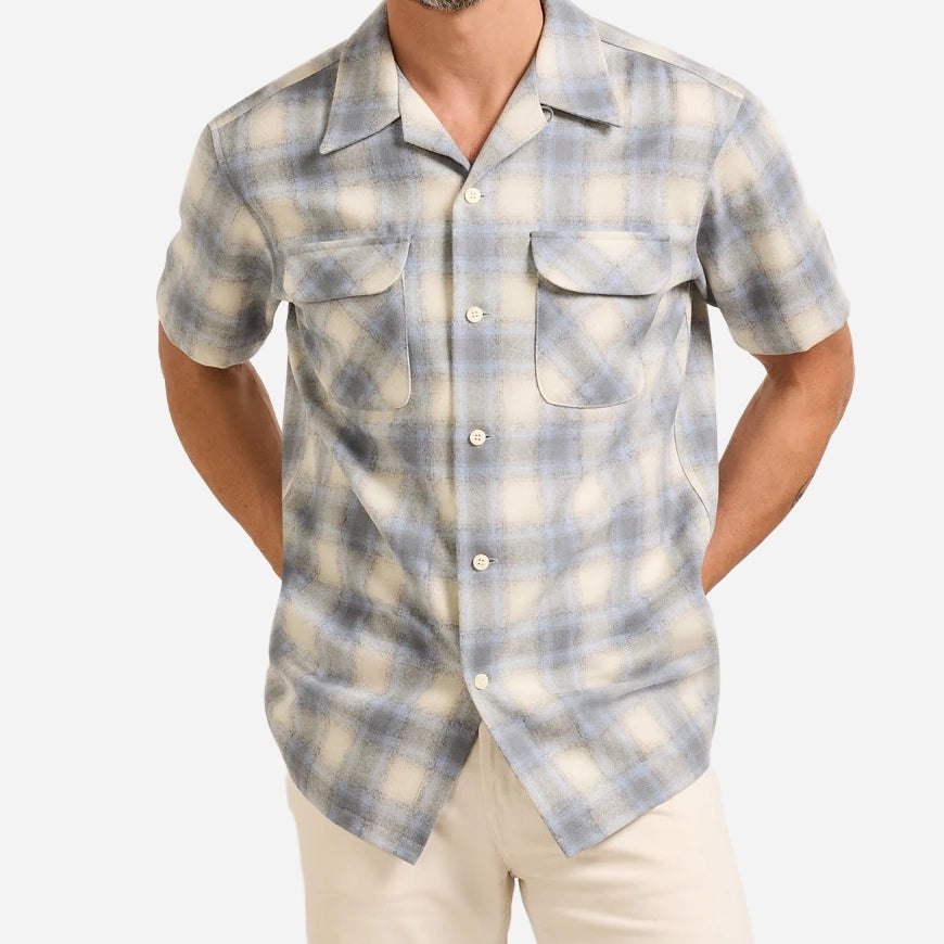 Wool Board Shirt - Tan/Blue/Grey Ombre