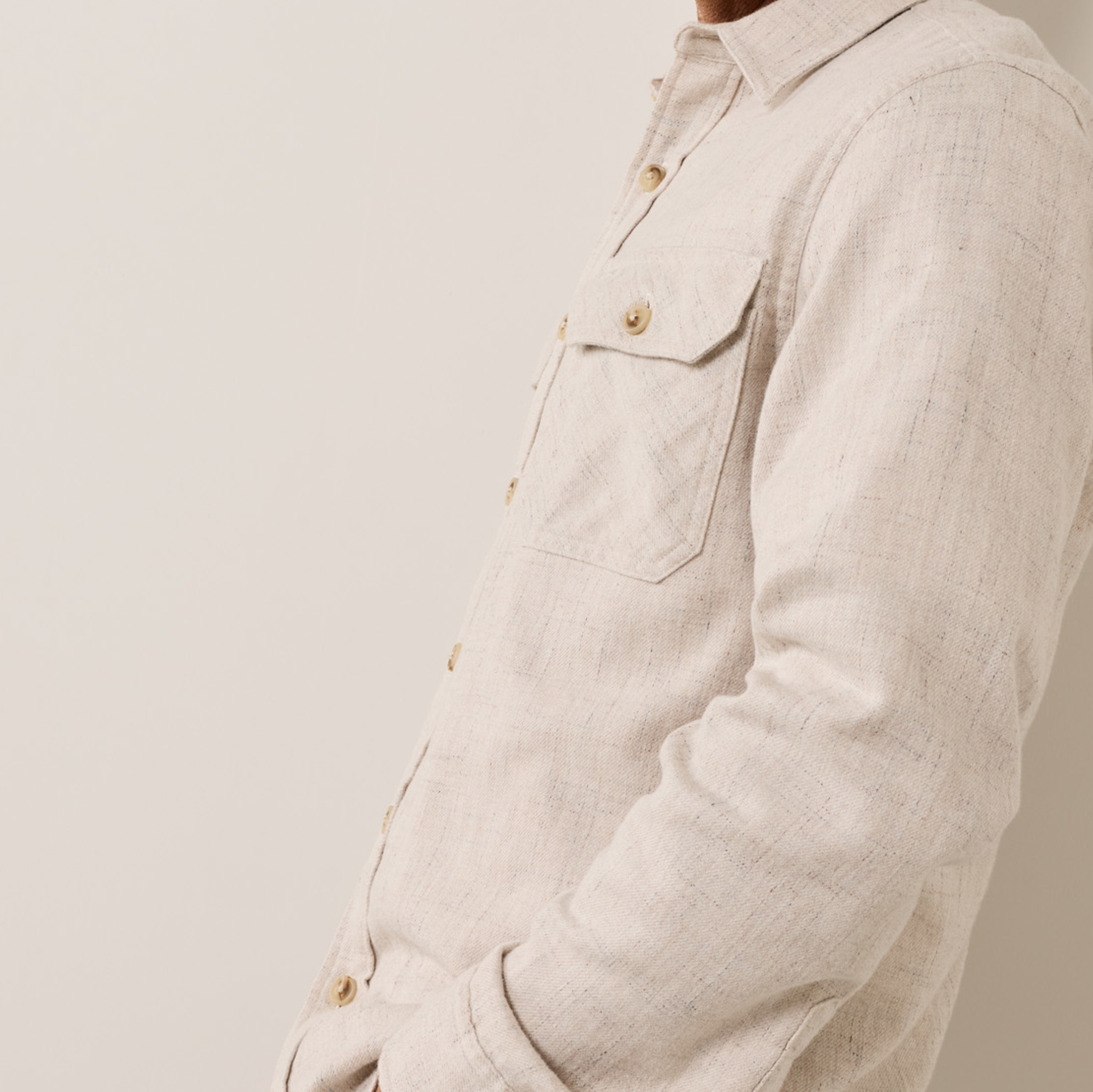 Men's Burnside Flannel Shirt - Ecru Donegal Heather