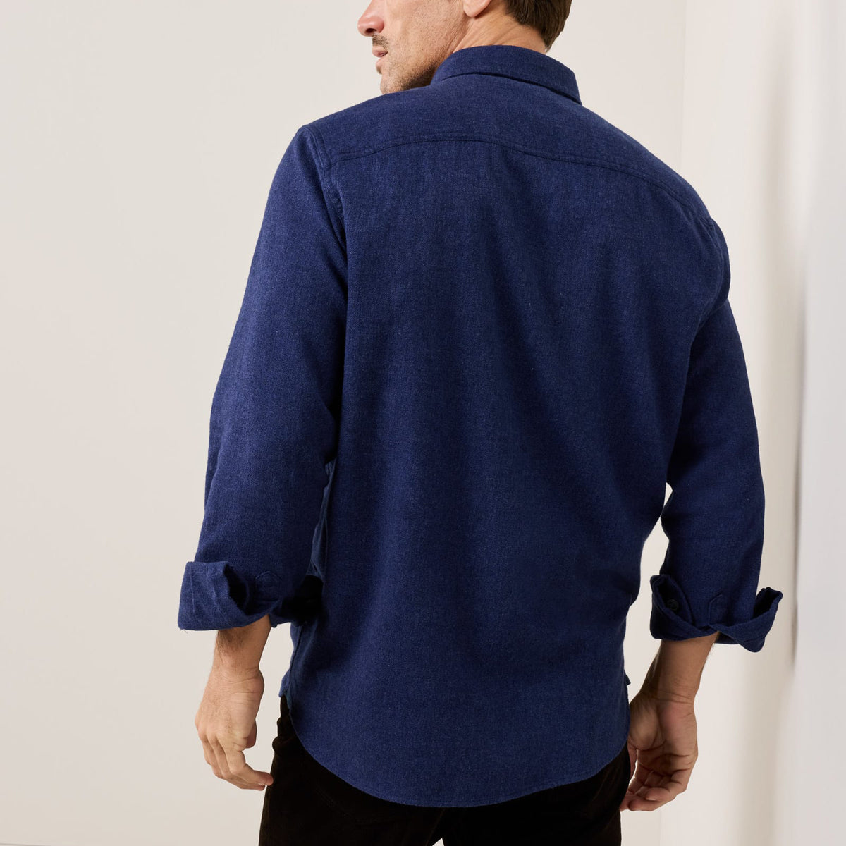 Burnside Flannel Shirt - Navy Donegal Heather