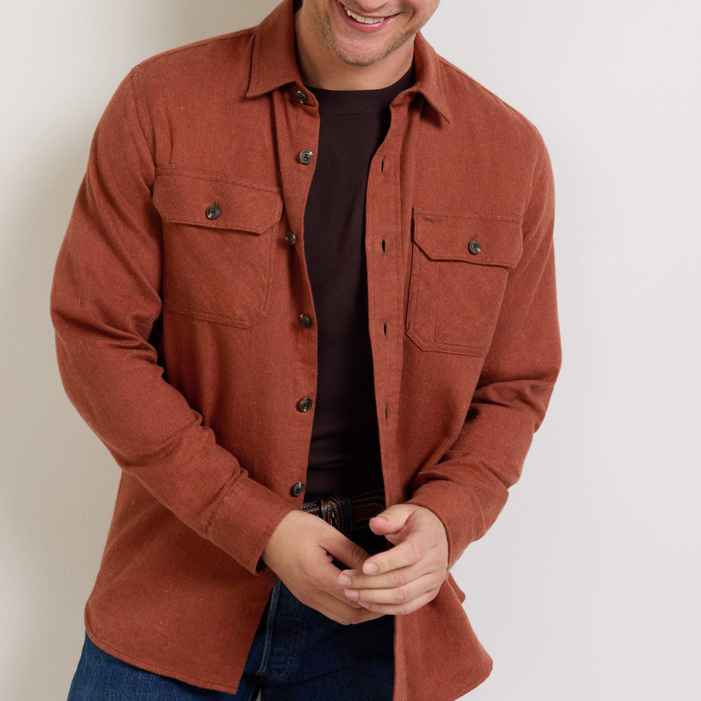 Burnside Flannel Shirt - Red Donegal Heather
