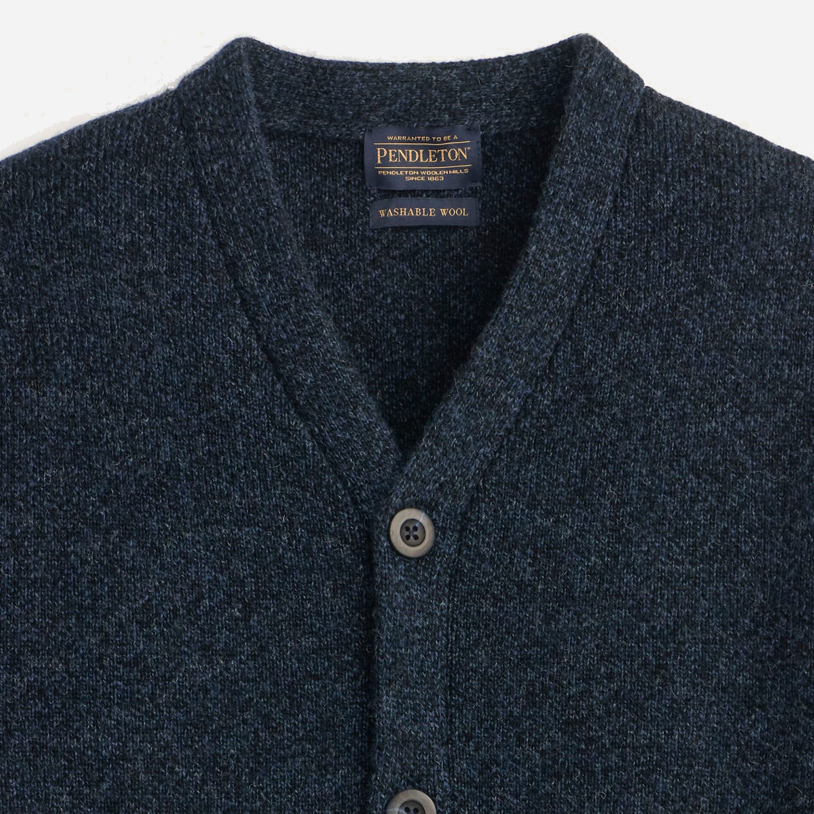 Shetland Wool Cardigan - Indigo Heather - Pendleton EU