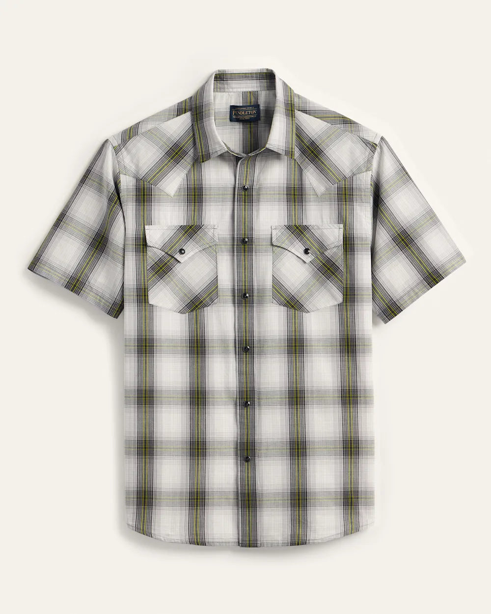 SS Frontier Shirt - White/Charcoal Plaid