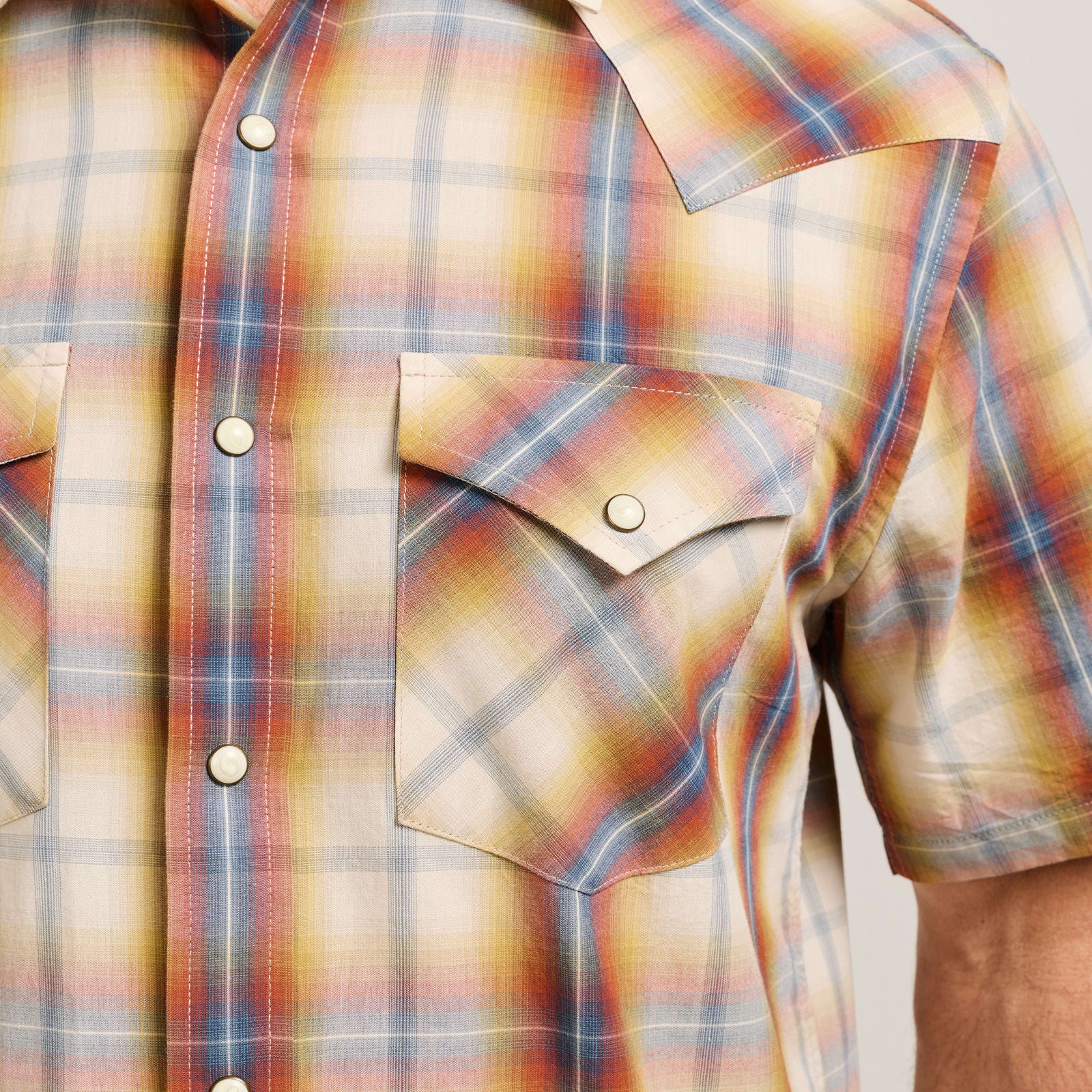 Frontier Summer Shirt - Ecru/Turquoise Plaid