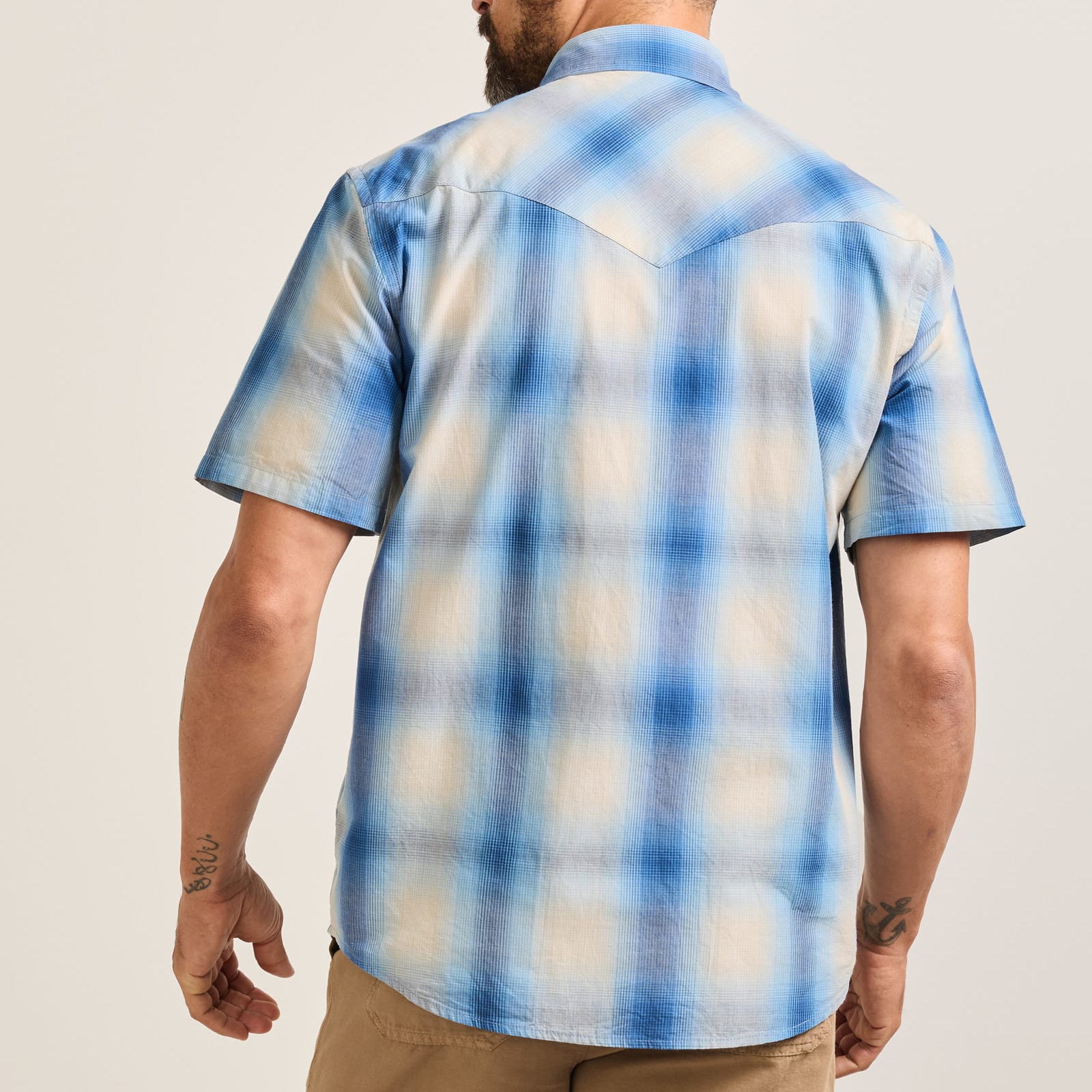 Frontier Summer Shirt - Ivory/Blue Plaid