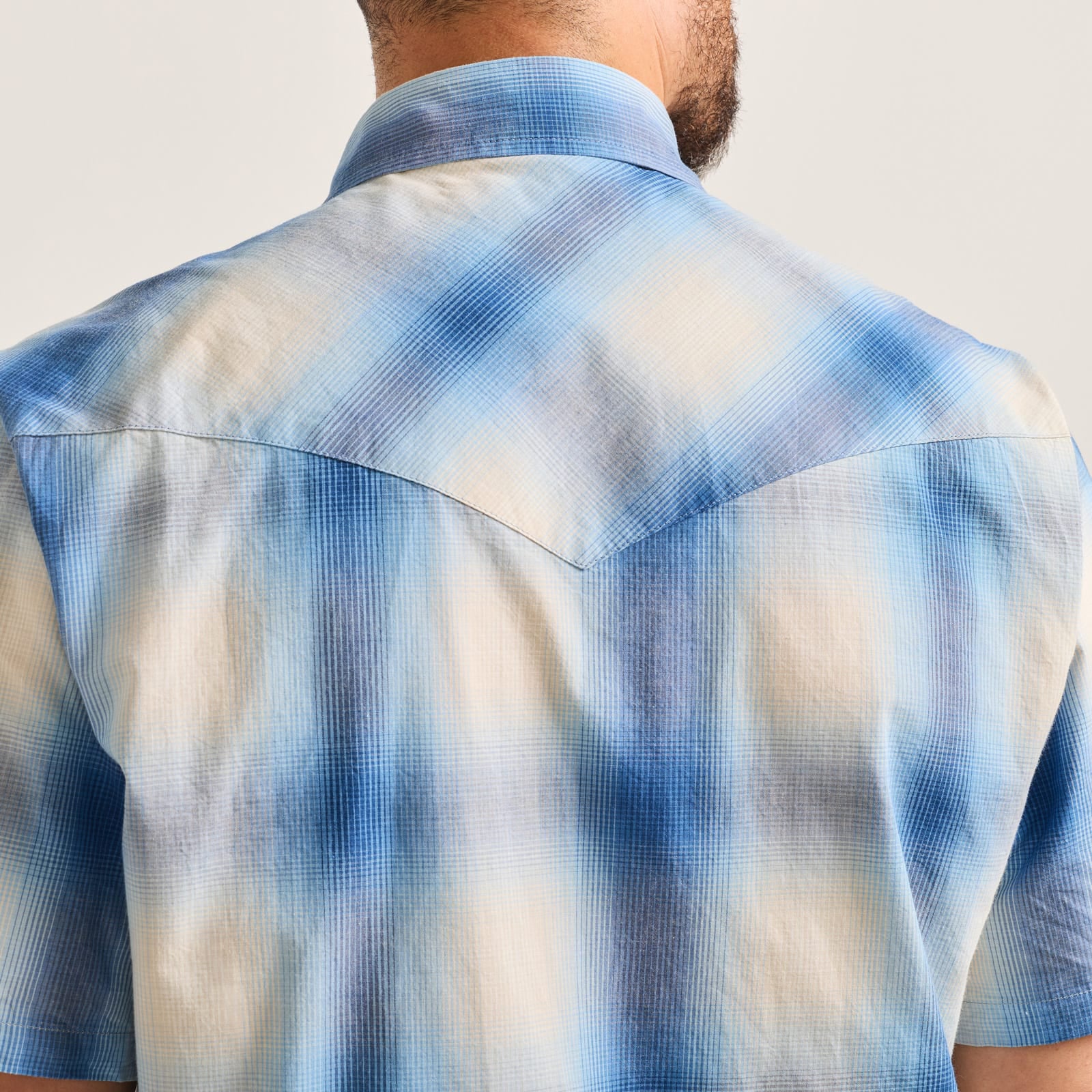 Frontier Summer Shirt - Ivory/Blue Plaid