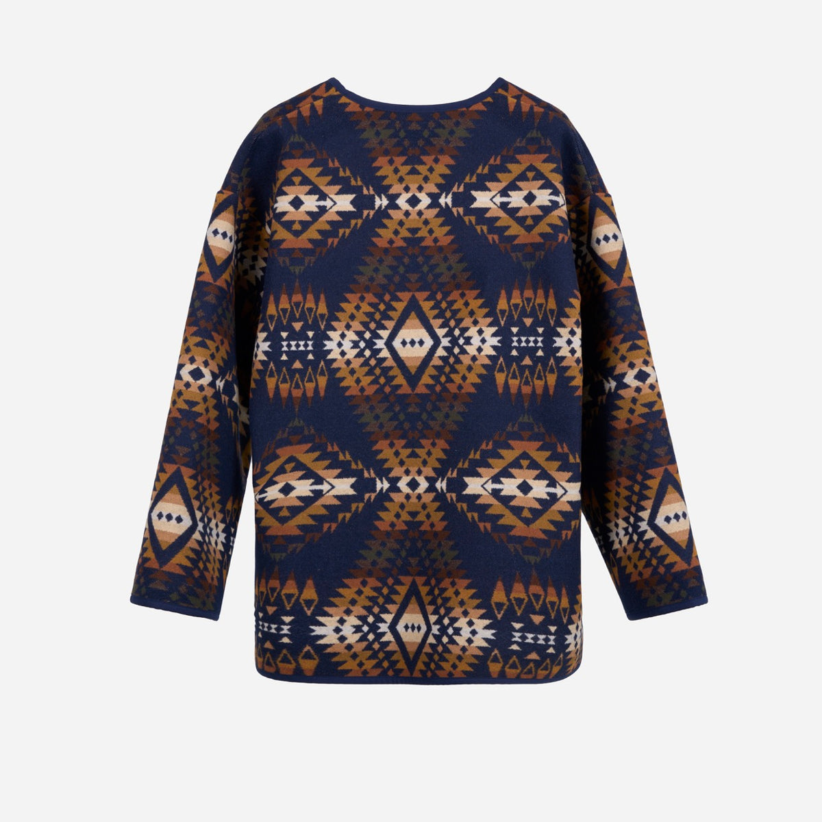 Made for Japan No Collar Jacket - Navy Trails