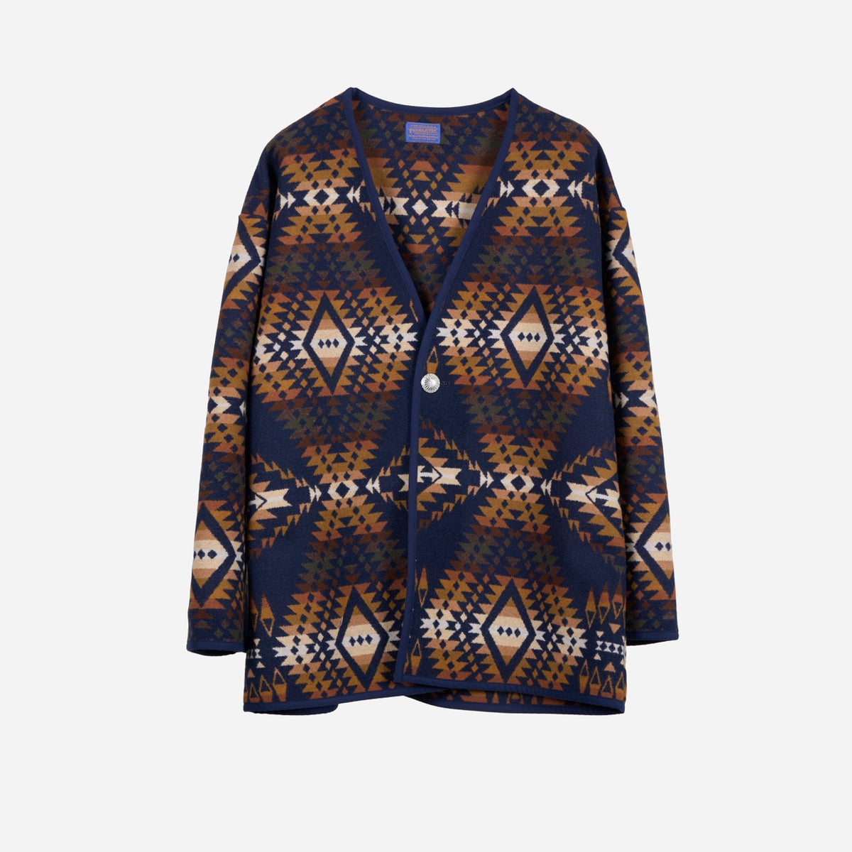 Made for Japan No Collar Jacket - Navy Trails