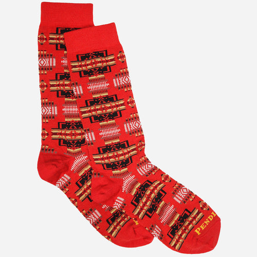 Chief Joseph Crew-Socken aus Merinowolle – Rot