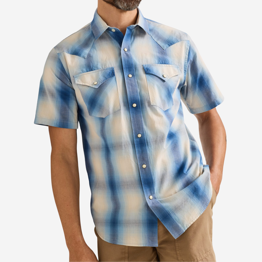 SS Frontier Shirt - White/Charcoal Plaid
