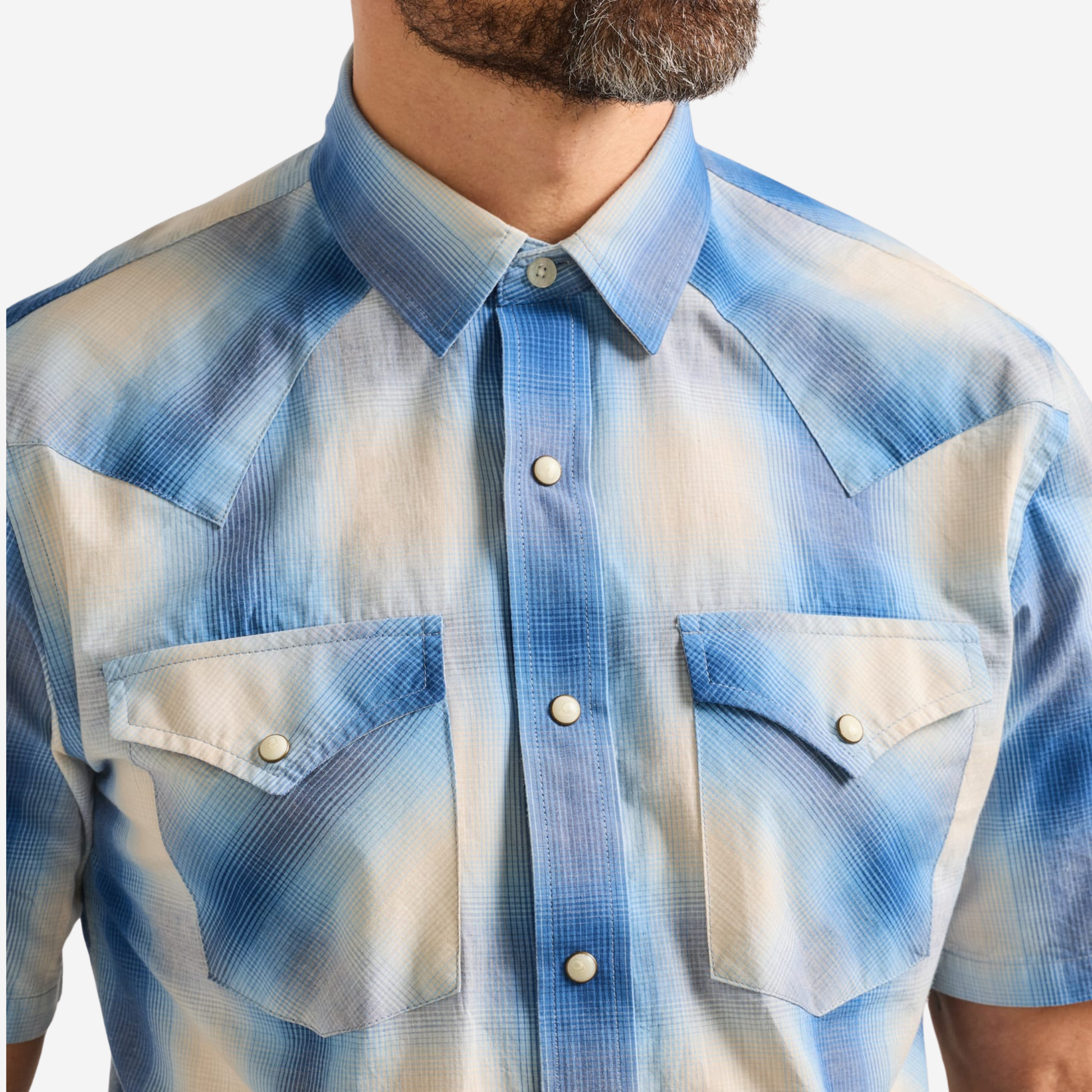 SS Frontier Shirt - White/Charcoal Plaid