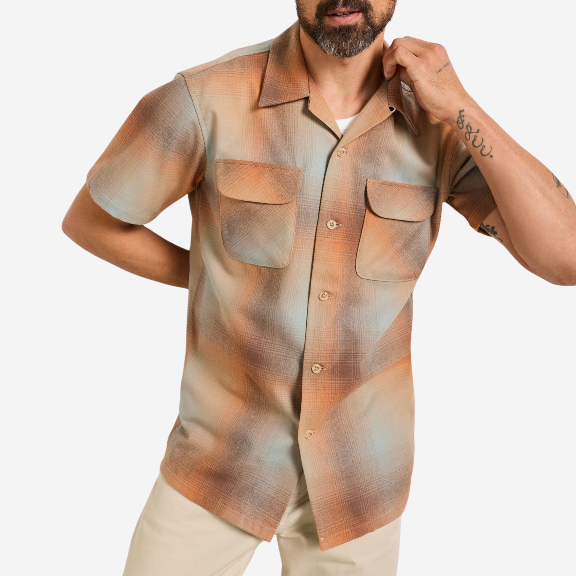 SS Board Shirt -  Tan/Orange Ombre