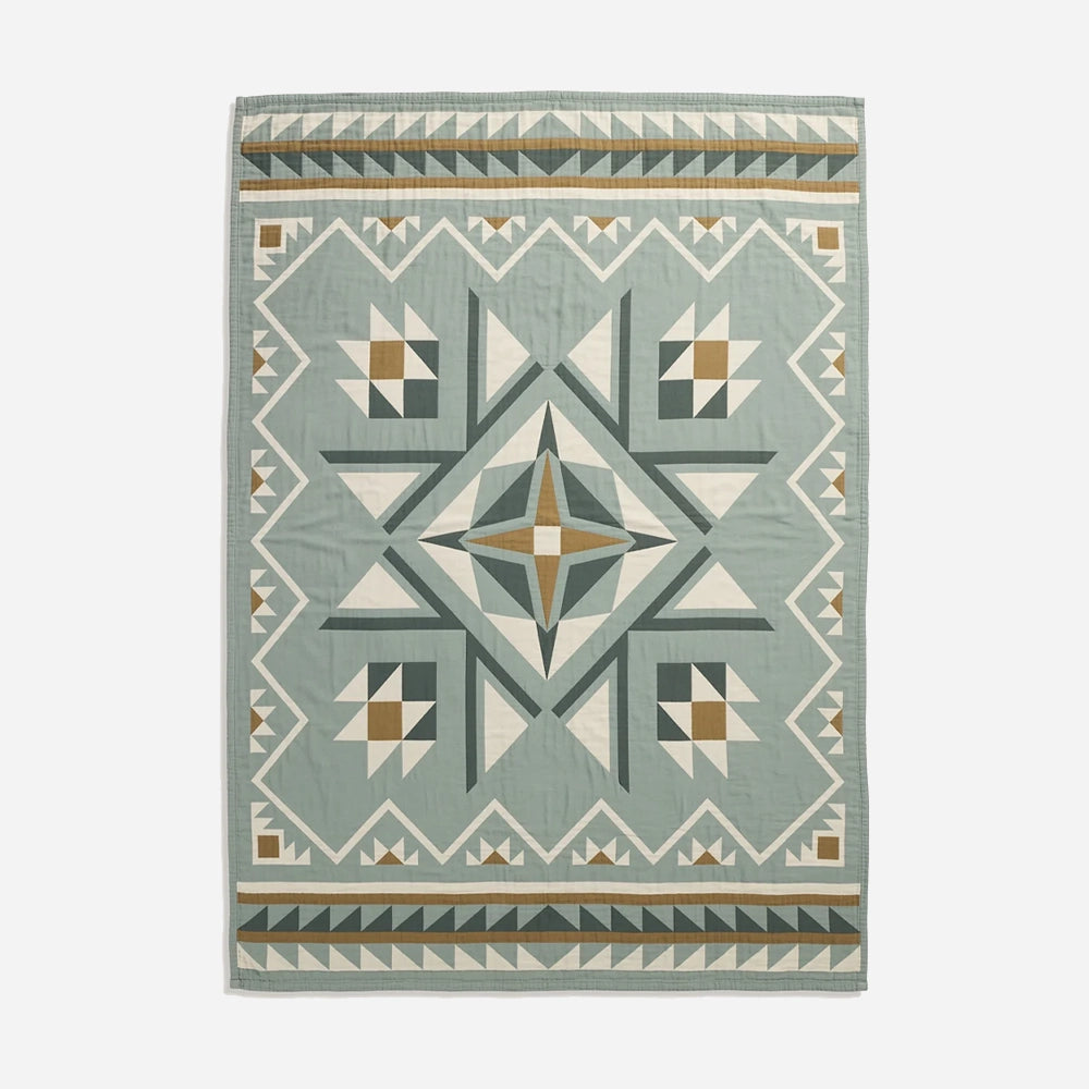 Organic Cotton Matelasse Twin - Quilted Star Shale