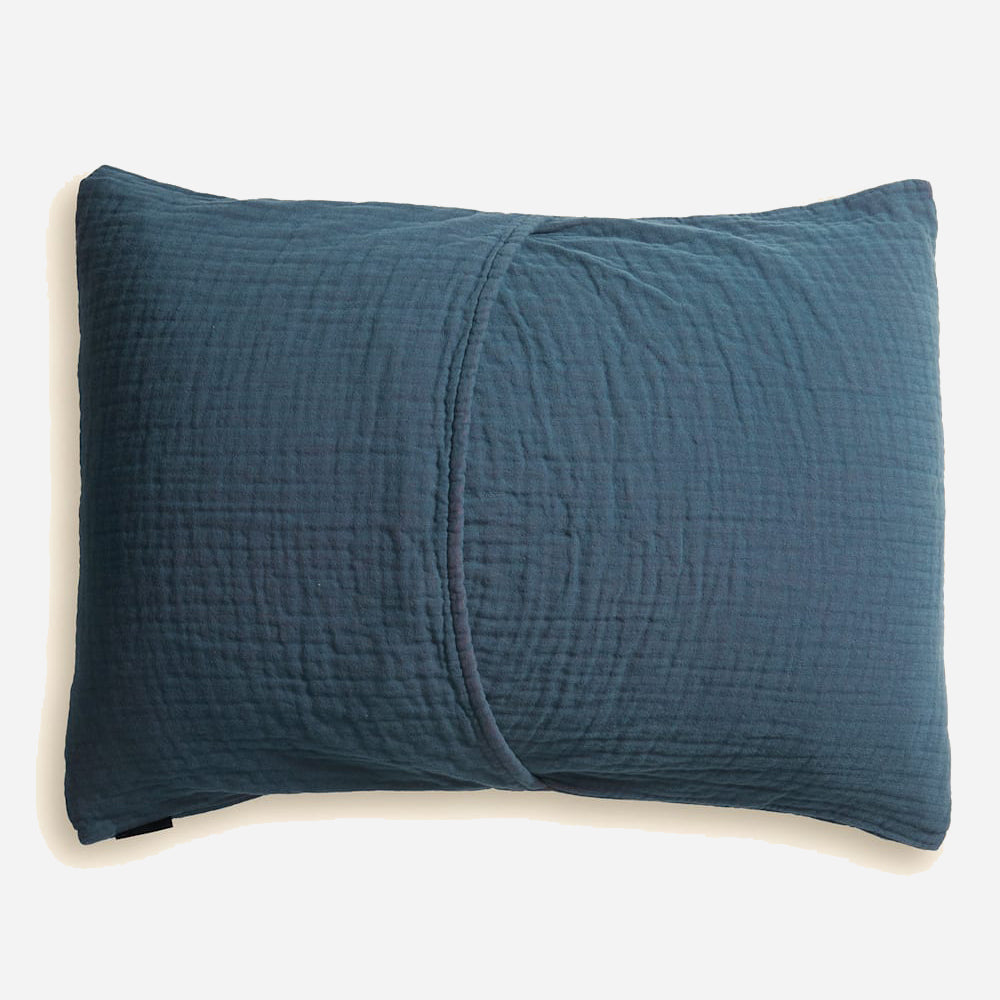 Organic Cotton Matelasse Sham - Quilted Star Indigo