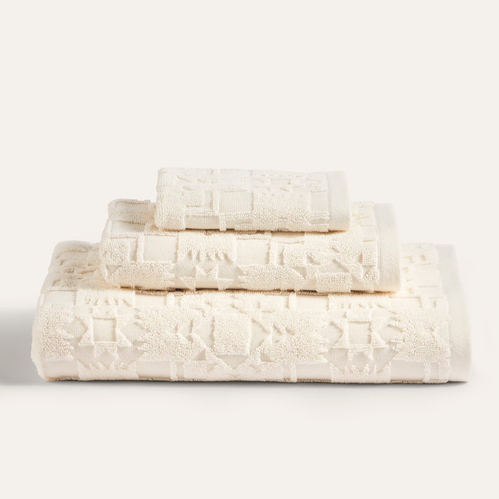 3 Piece Towel Set - Ivory