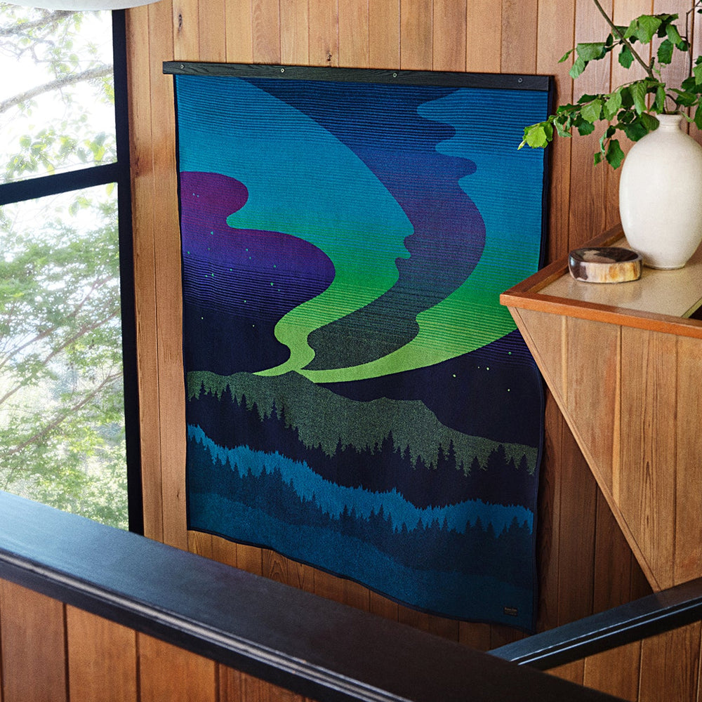Jacquard-Decke – Northern Lights Navy