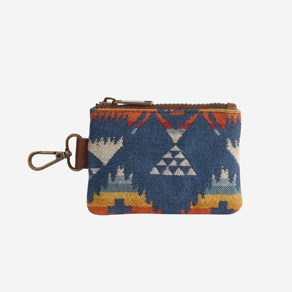 Nehelam Cotton Zip Card Case - NavyMulti