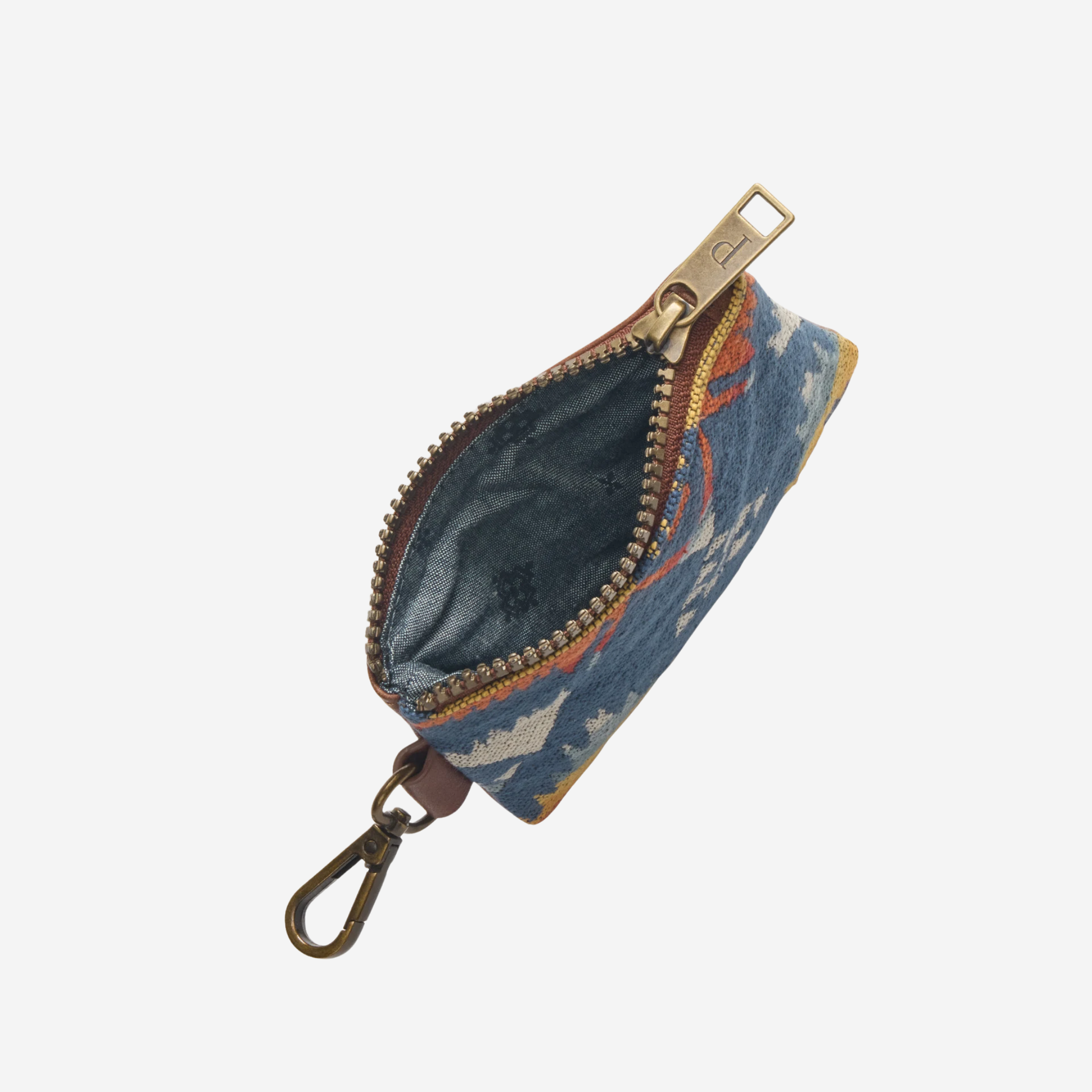 Nehelam Cotton Zip Card Case - NavyMulti