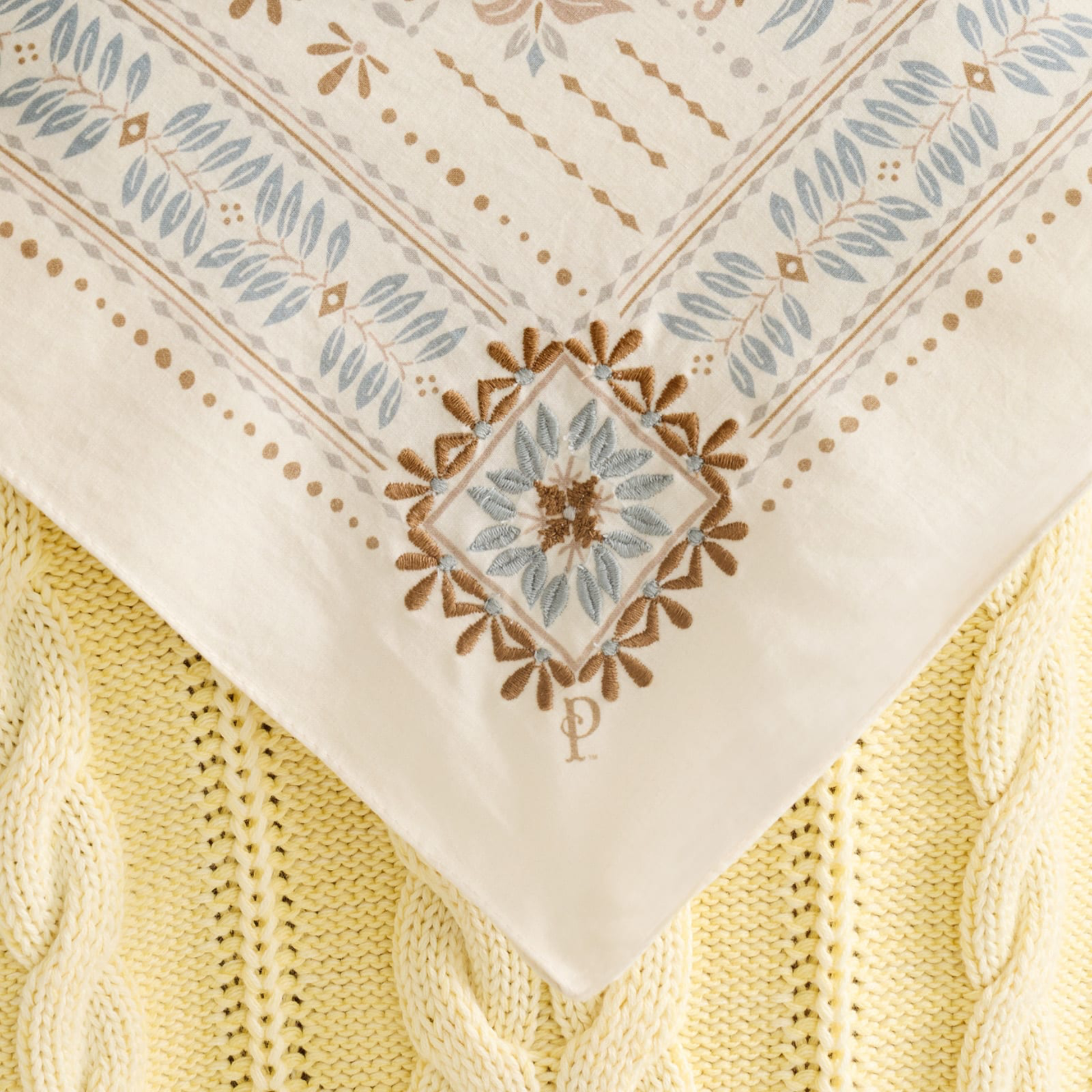 Laurel Grove Embroidered Bandana -  Laurel Grove Ivory