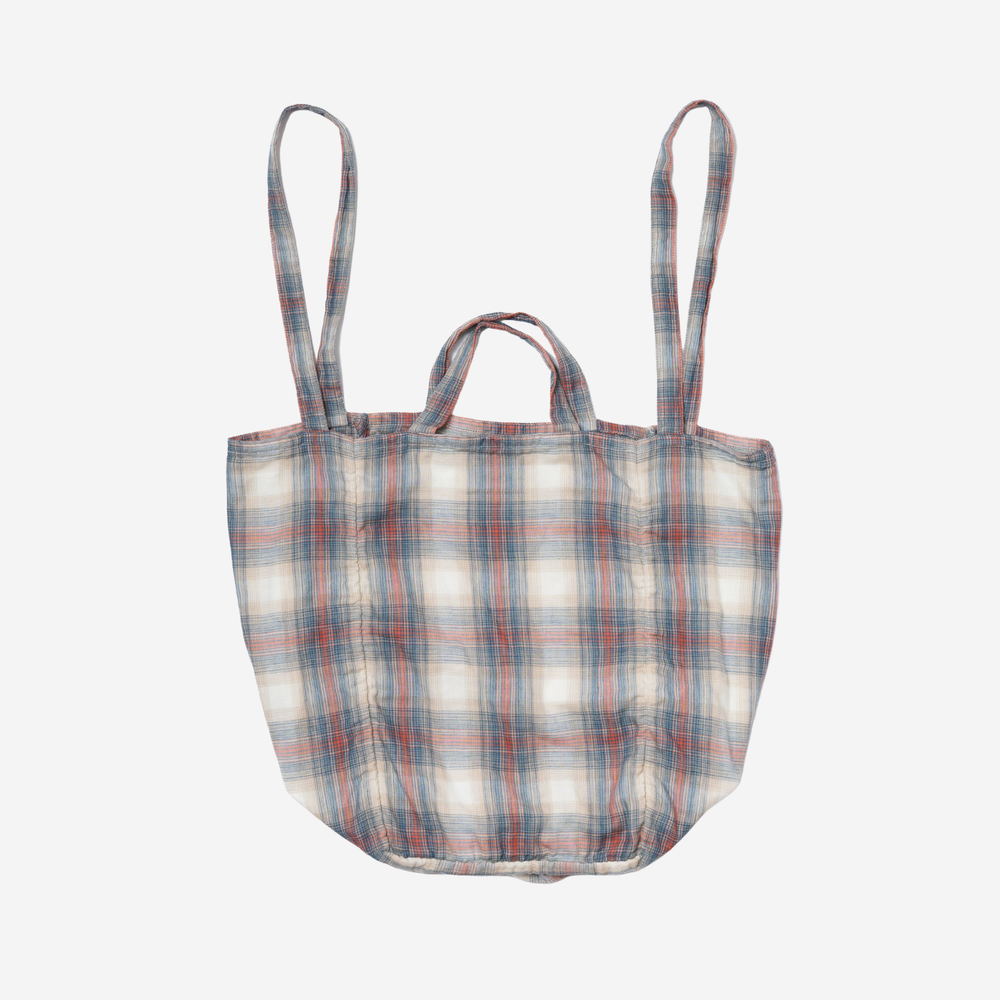 Cotton Tote Bag -  Rust/Navy
