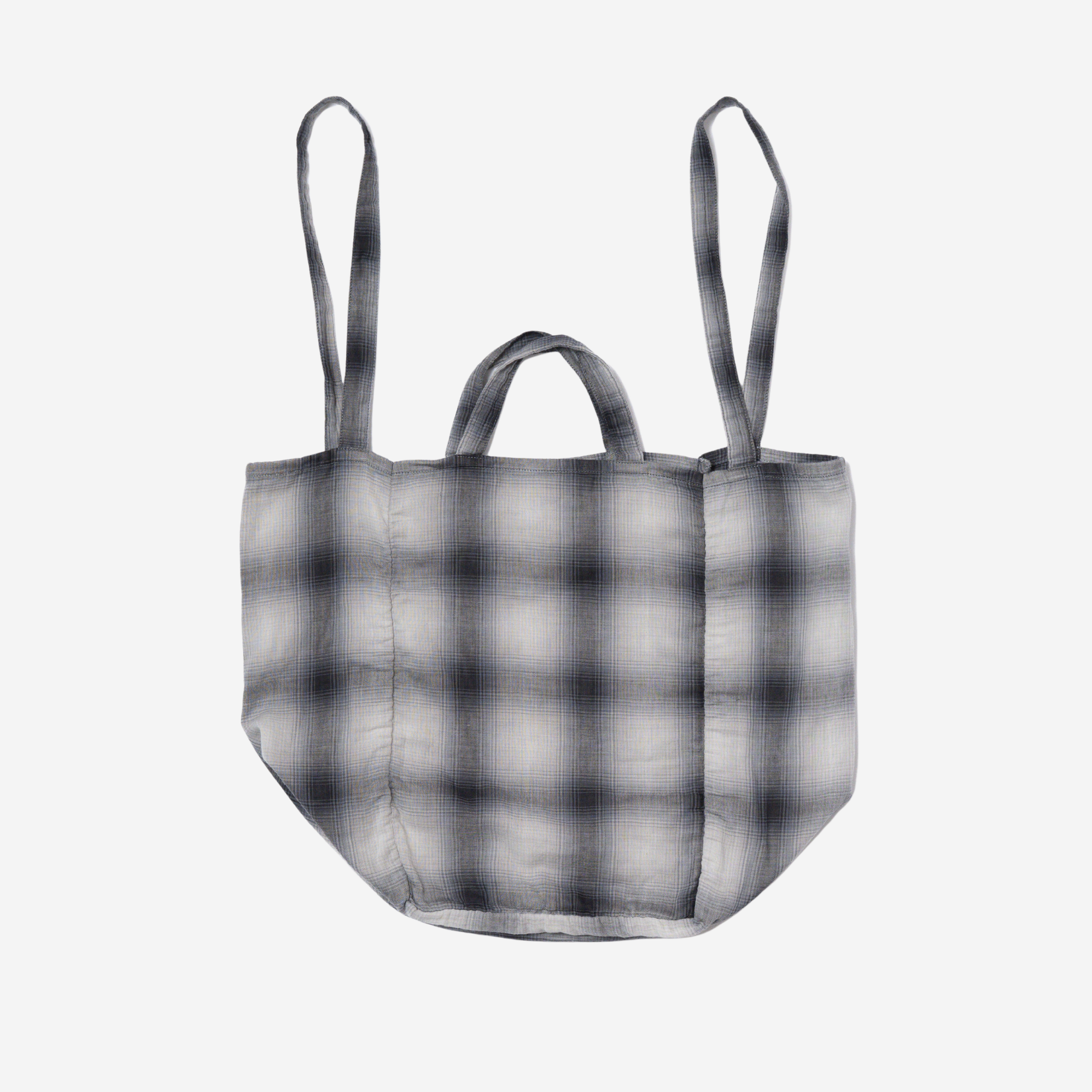 Cotton Tote Bag - Gray/Bone