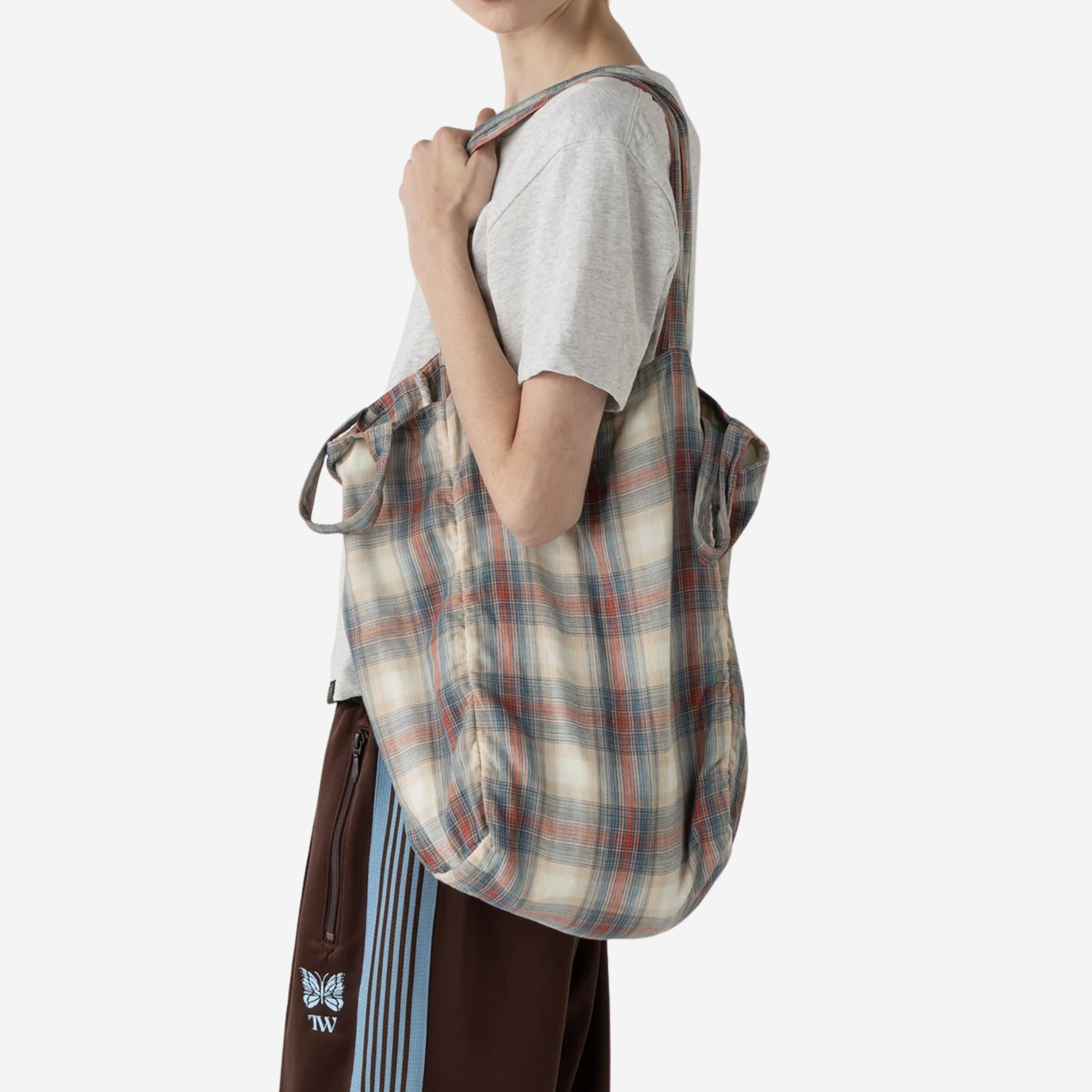 Cotton Tote Bag -  Rust/Navy