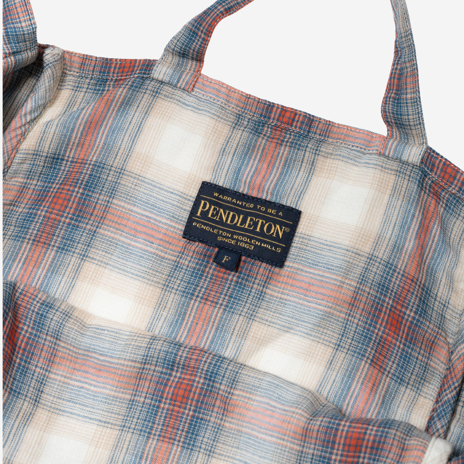 Cotton Tote Bag -  Rust/Navy