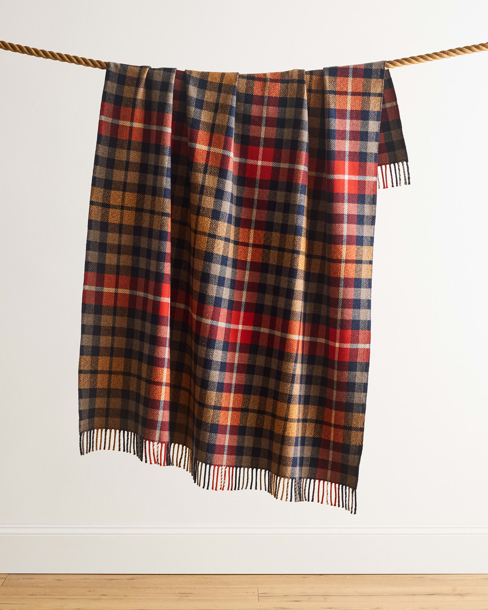 Fireside Throw - Hickory Navy/Rust