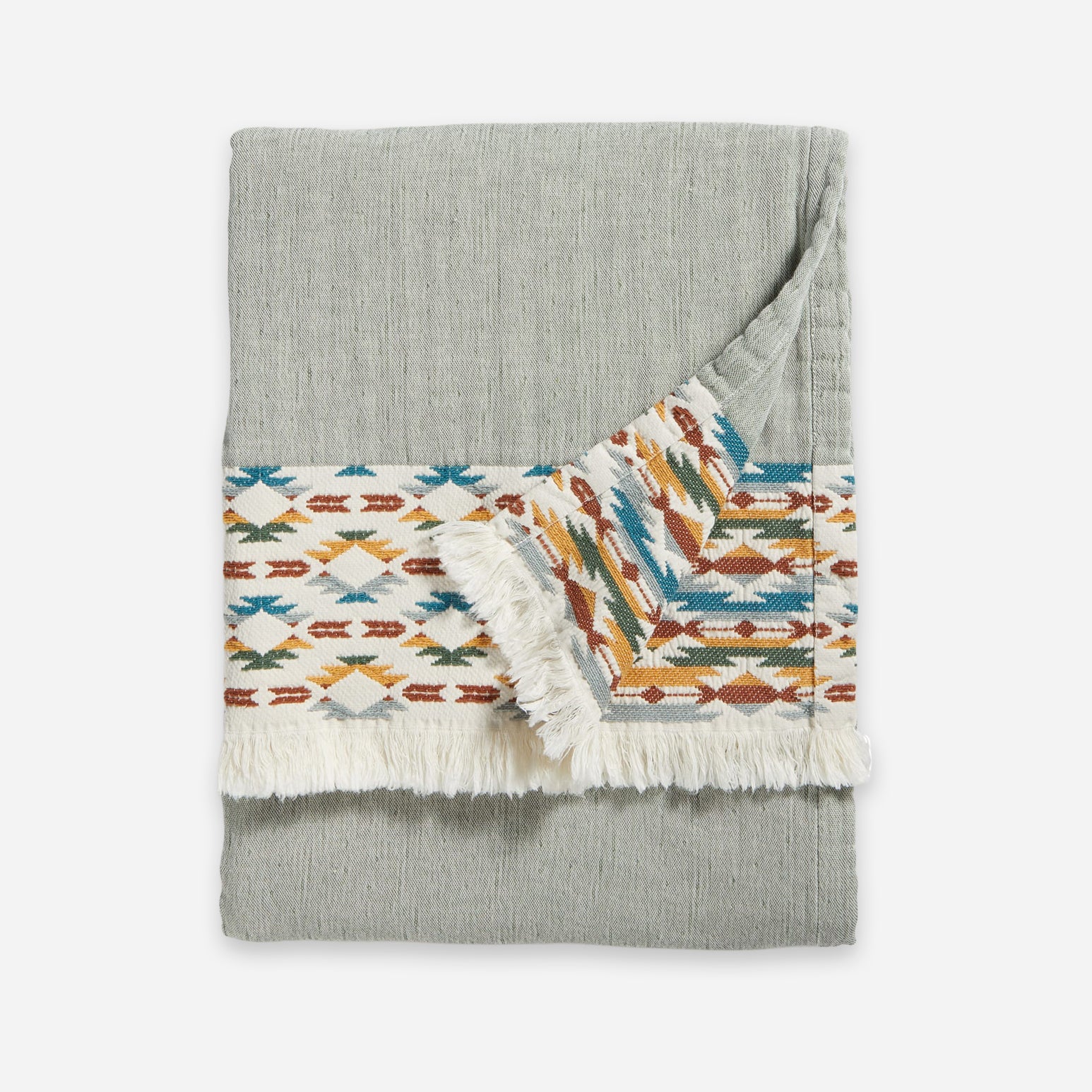 Fringed Cotton Throw - Sierra Border