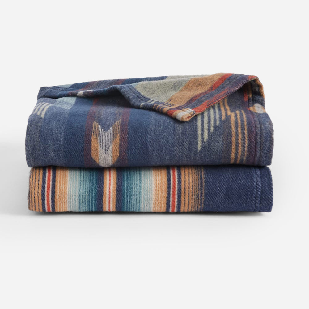 Two Pack Organic Cotton Throw Gift Pack - Wyeth Falls Denim