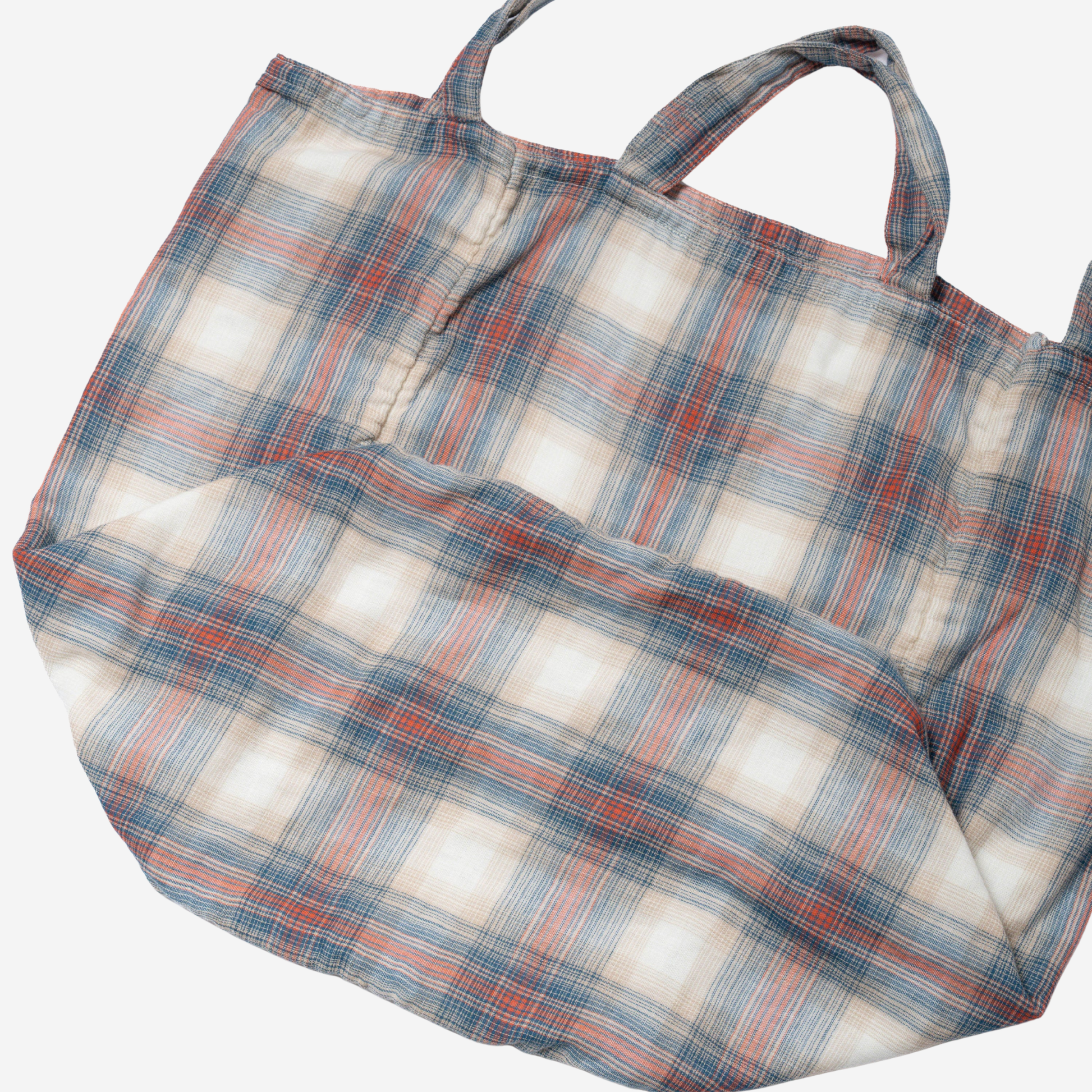 Cotton Tote Bag -  Rust/Navy