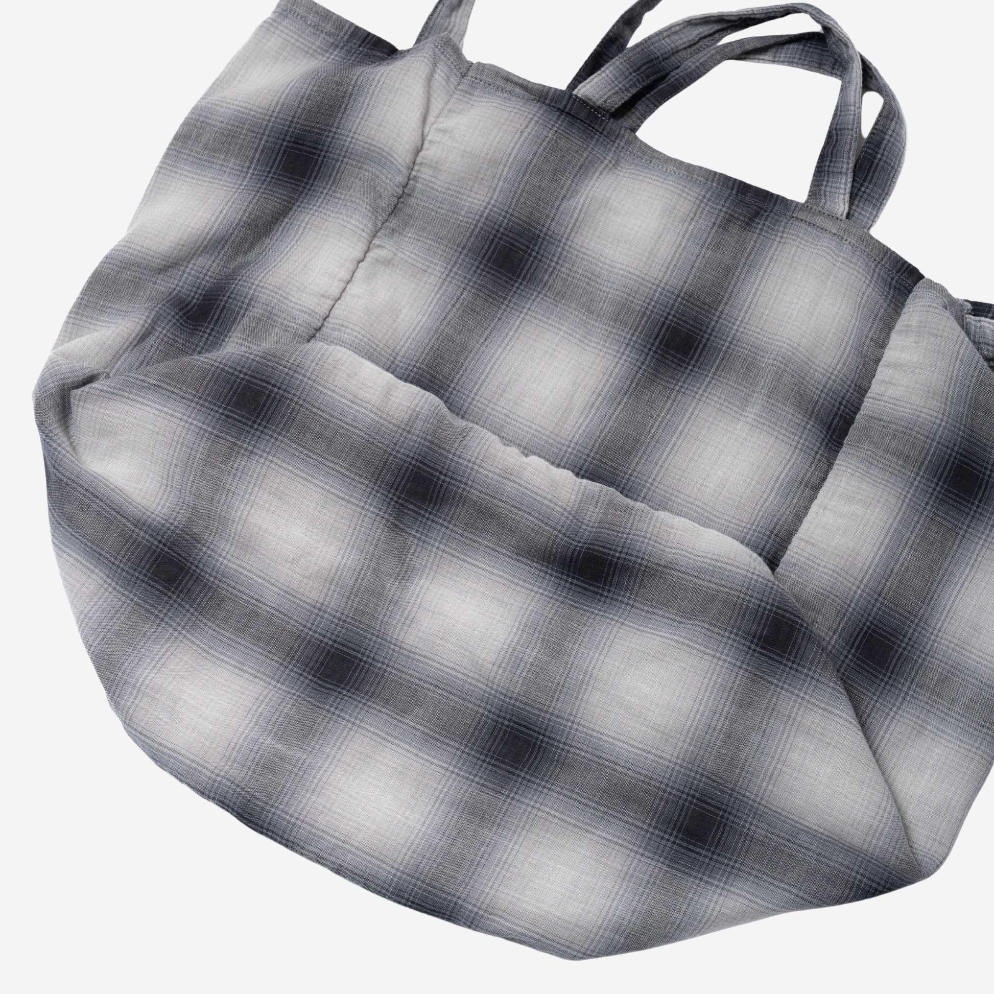 Cotton Tote Bag - Gray/Bone