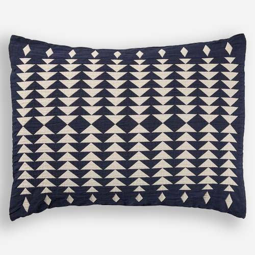 Organic Cotton Matelasse Sham Pillow - Midnight Nova