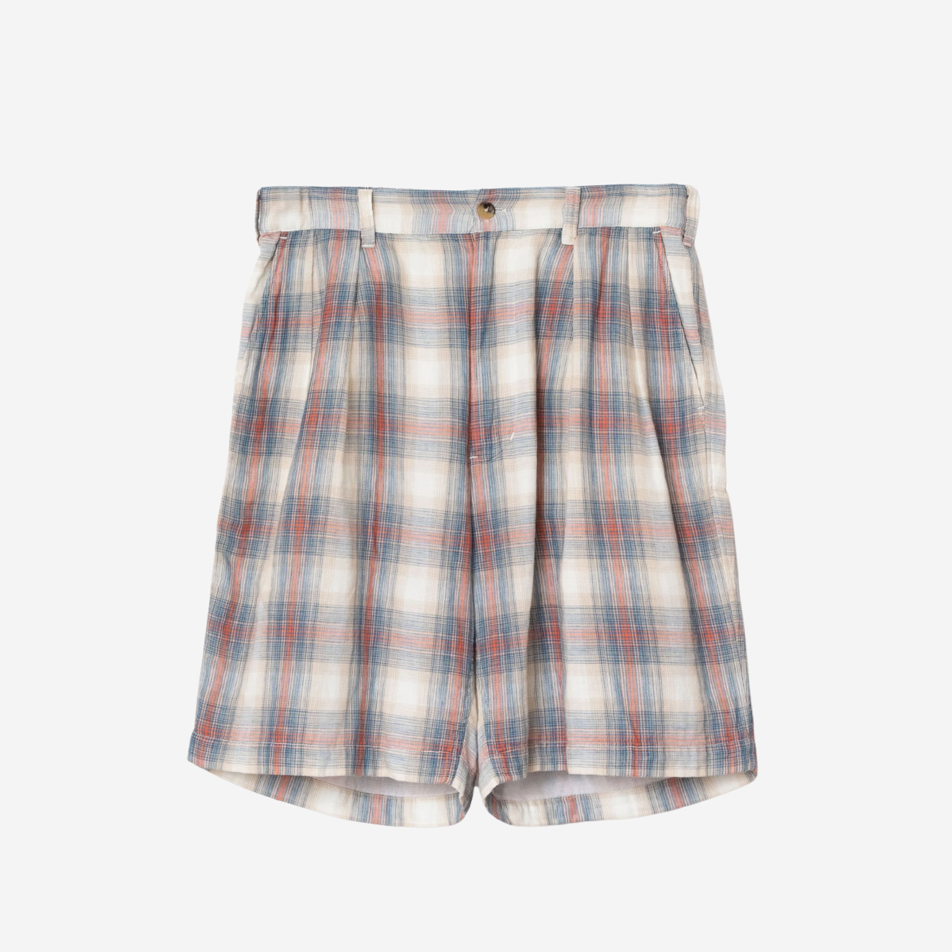 Two-pleat shorts - Rust/Navy