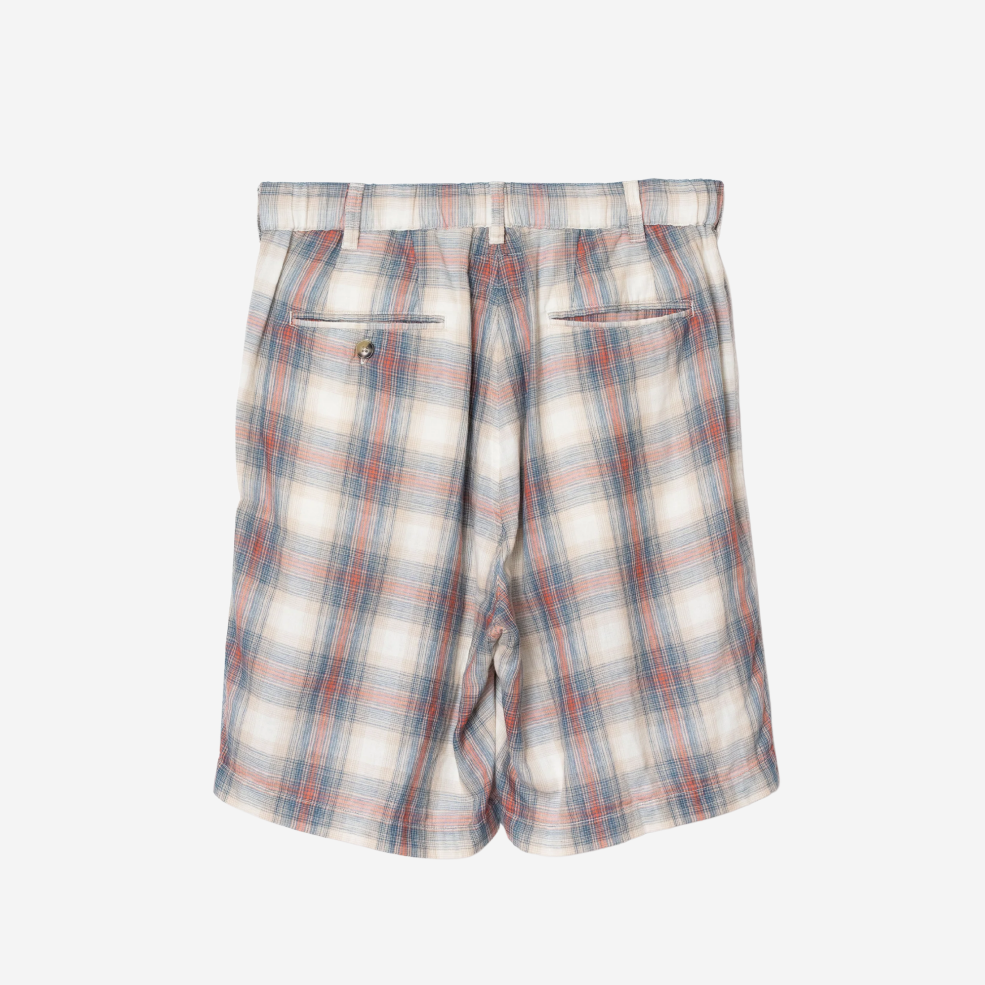 Two-pleat shorts - Rust/Navy