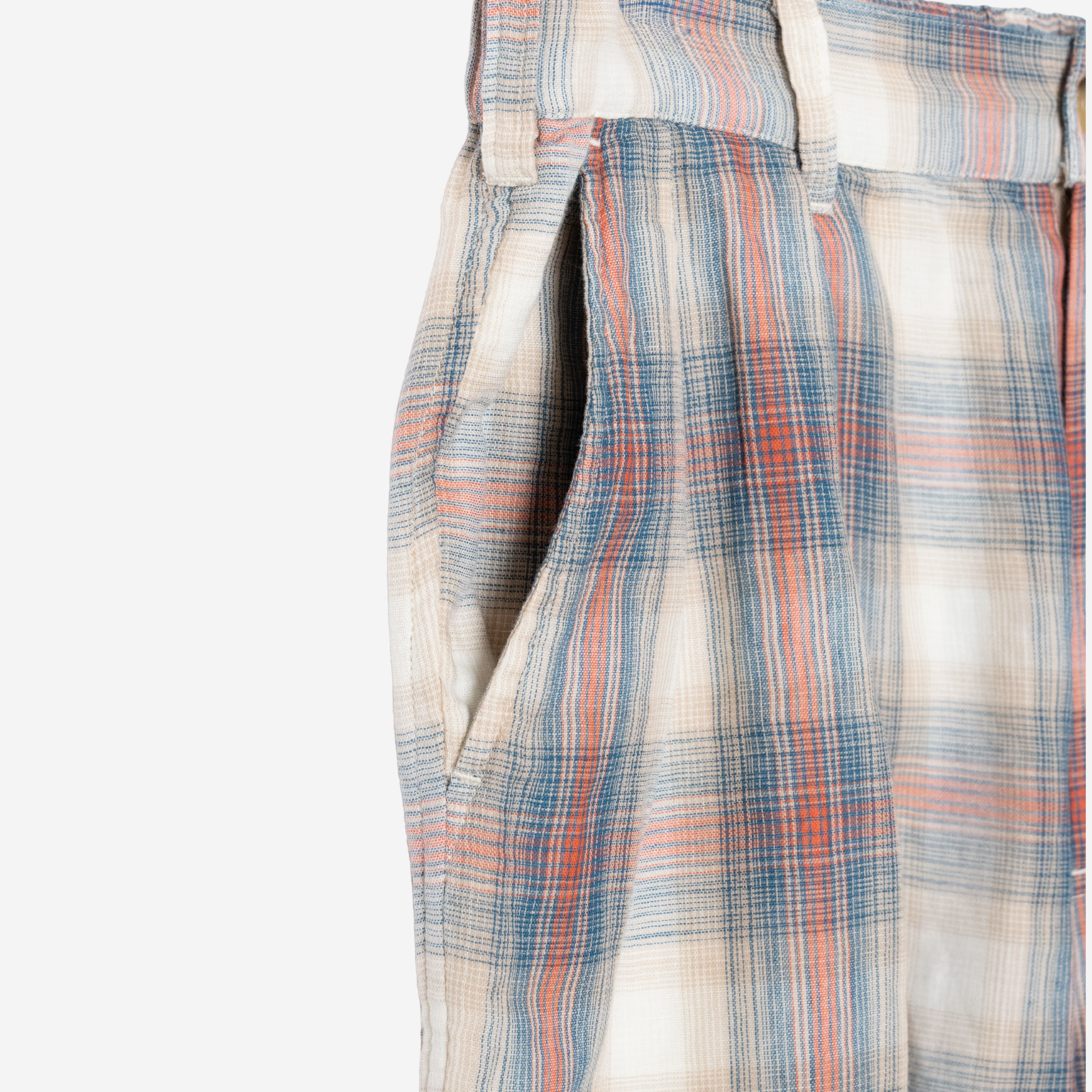 Two Pleat Shorts - Rust/Navy