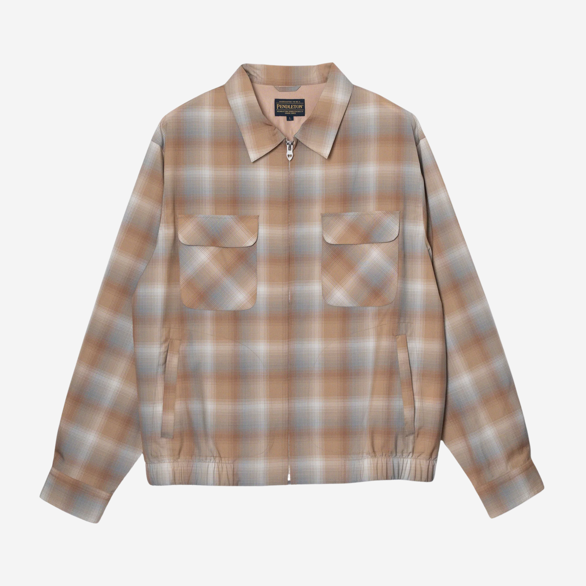 Zip-up shirt jacket - Beige/Grey