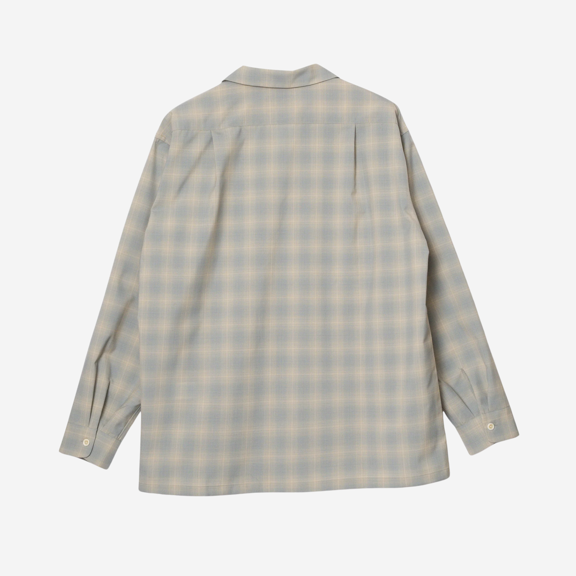 Open Collar Shirt - Sage/Ecru