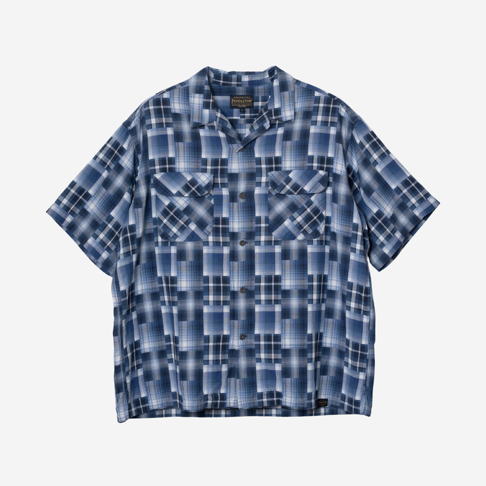 SS Open Collar Shirt - Indigo